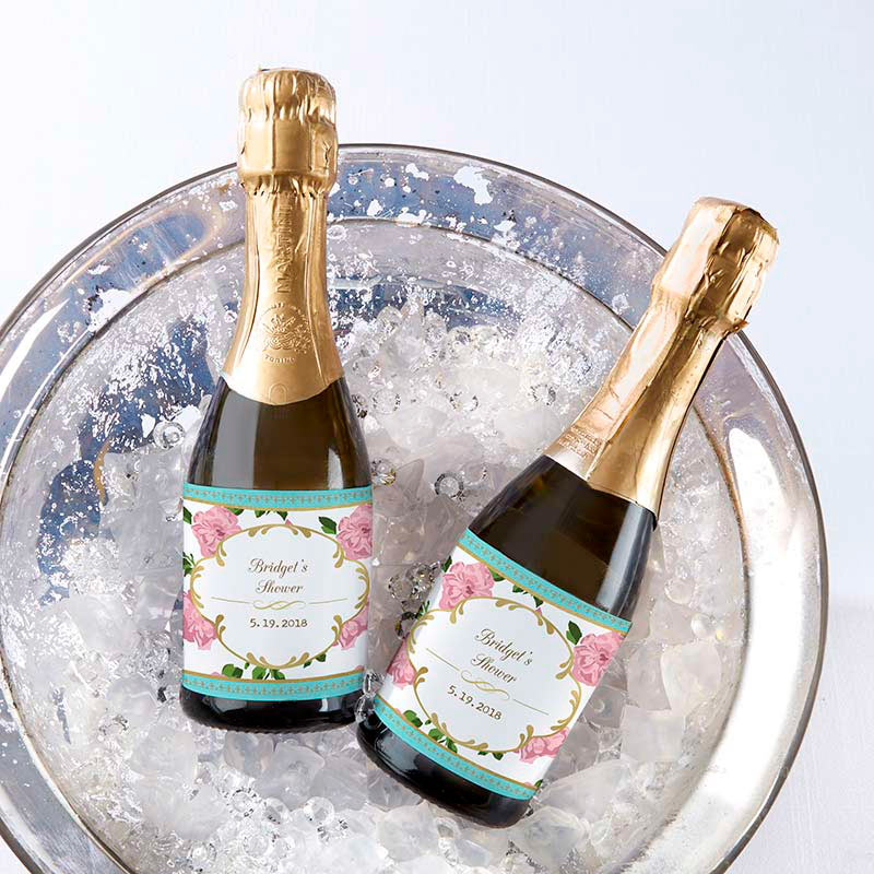 Personalized Mini Wine Bottle Labels - Custom Tea Time Party Favors for Weddings, Showers & Special Events