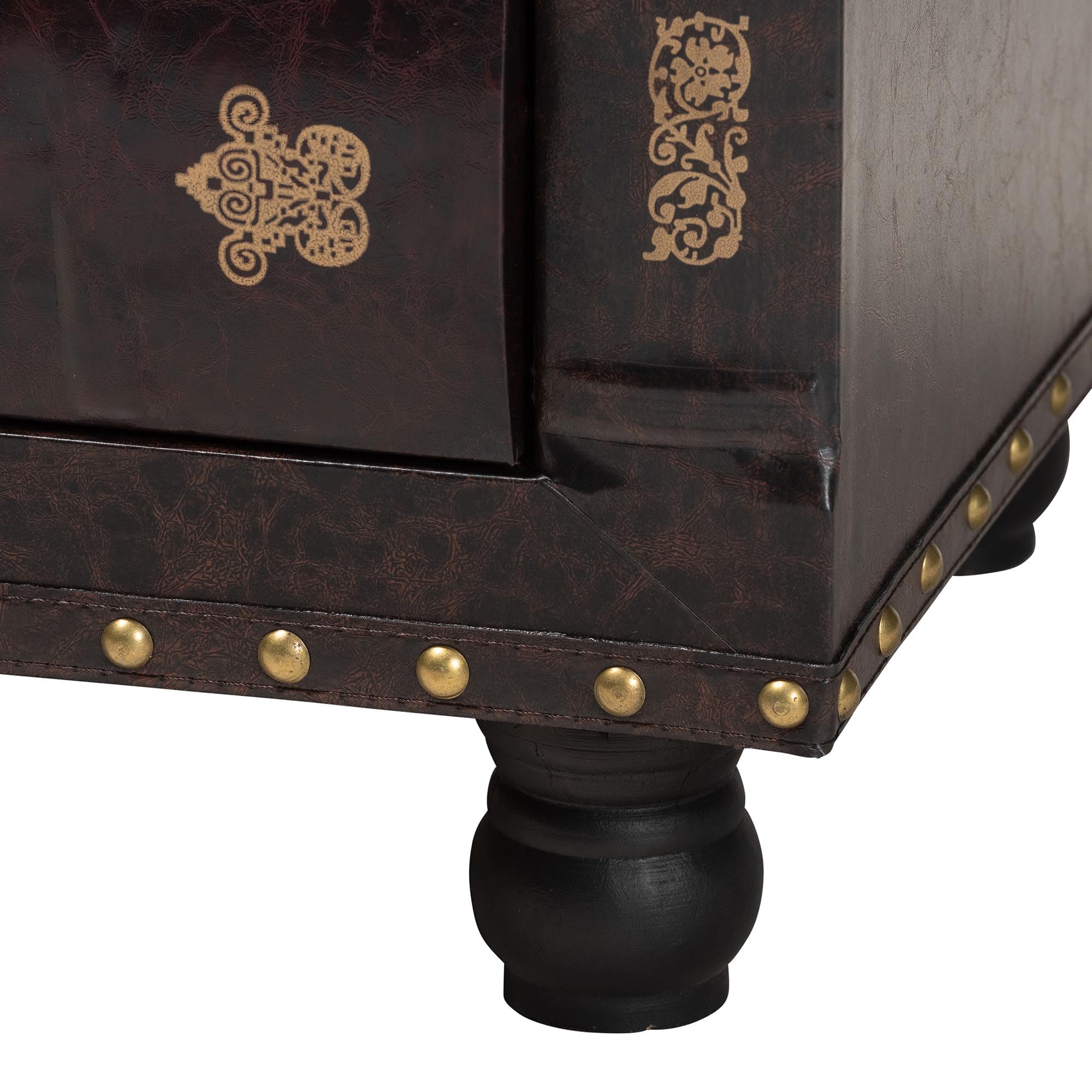 Baxton Studio Dark Brown Ottoman - Modern Footrest & Extra Seating for Living Room, Bedroom & Office - One Size Fits All