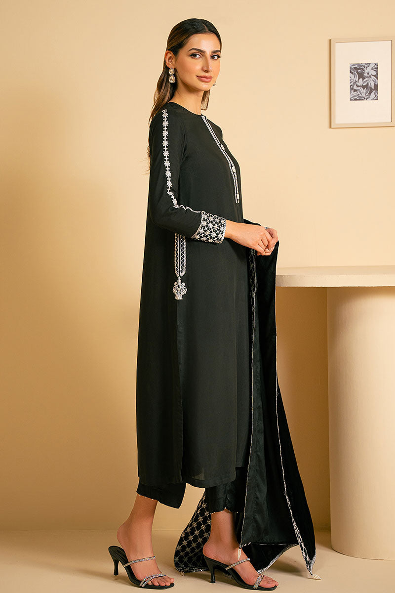 Midnight Mirage 2-Piece Set (Shirt & Dupatta) – Elegant Indian Ethnic Wear for Women, Perfect for Weddings, Festivals & Special Occasions