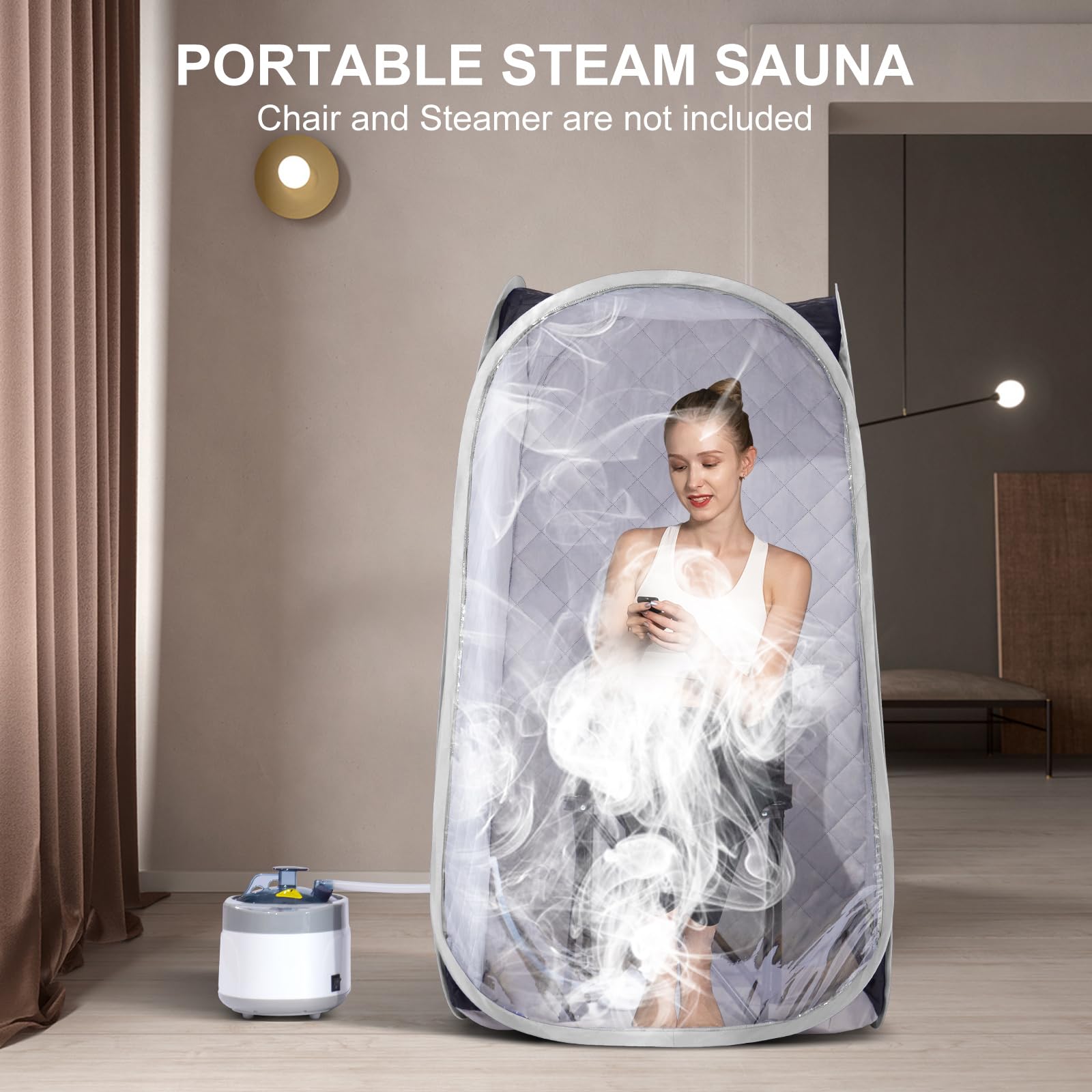 Smartmak Portable Steam Sauna Tent for Home Spa - Full Body Detox Therapy, Lightweight & Foldable Personal Steam Room (31.5