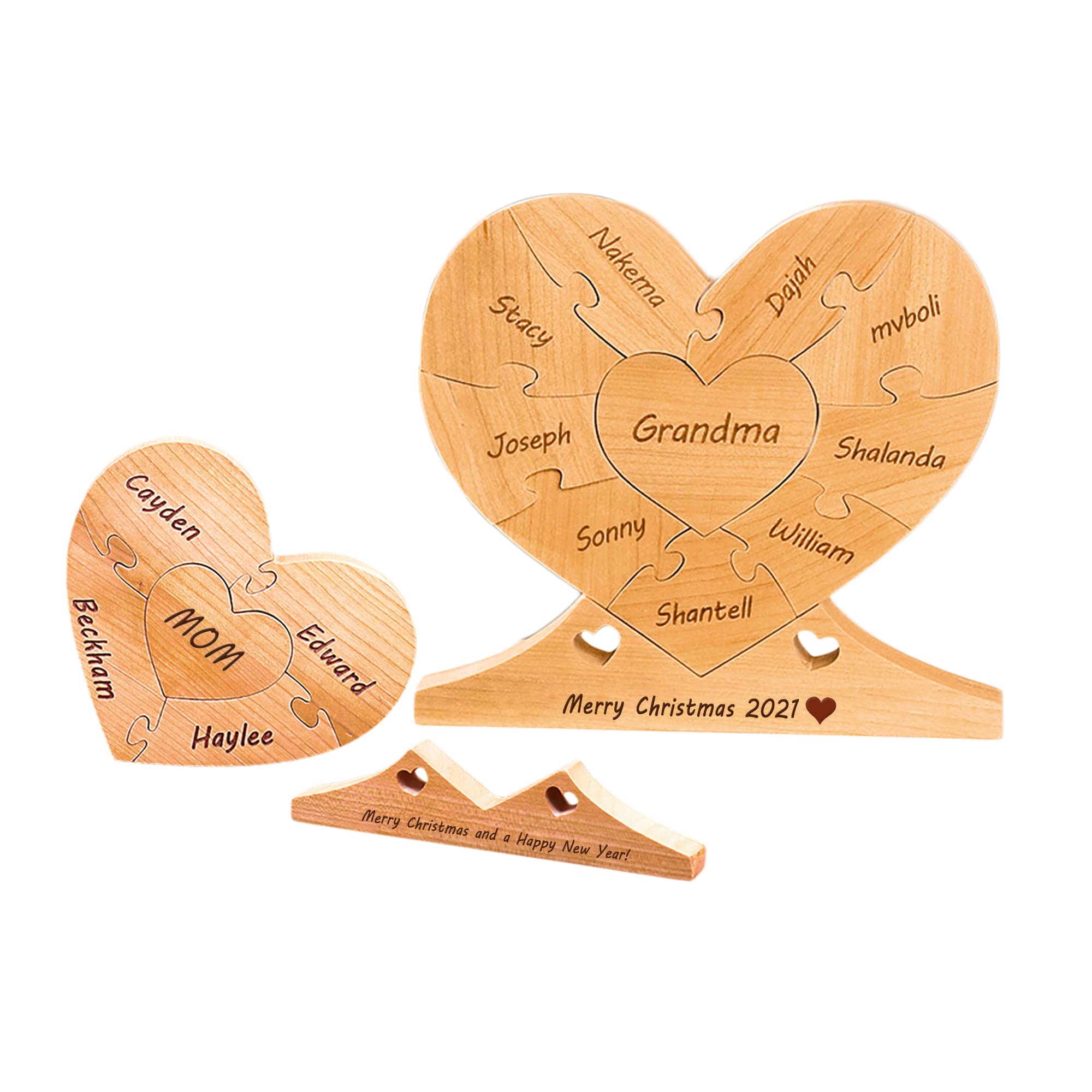 Custom Wooden Name Puzzle for Mother's Day - Personalized 1-8 Family Member Puzzle Pieces - Unique Gift for Mom & Grandma - Perfect for Family Reunions, Nursery Decor & Special Occasions