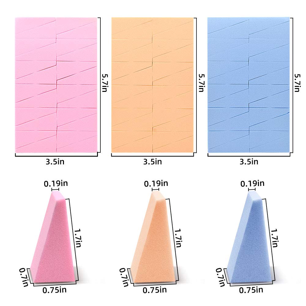 DOLOVEMK 72-Piece Makeup Sponge Set - Soft Foundation Blender, Powder Puff & Cosmetic Wedges (Pink/Blue) for Flawless Makeup Application | Perfect for Daily Use, Travel & Professional Makeup Kits