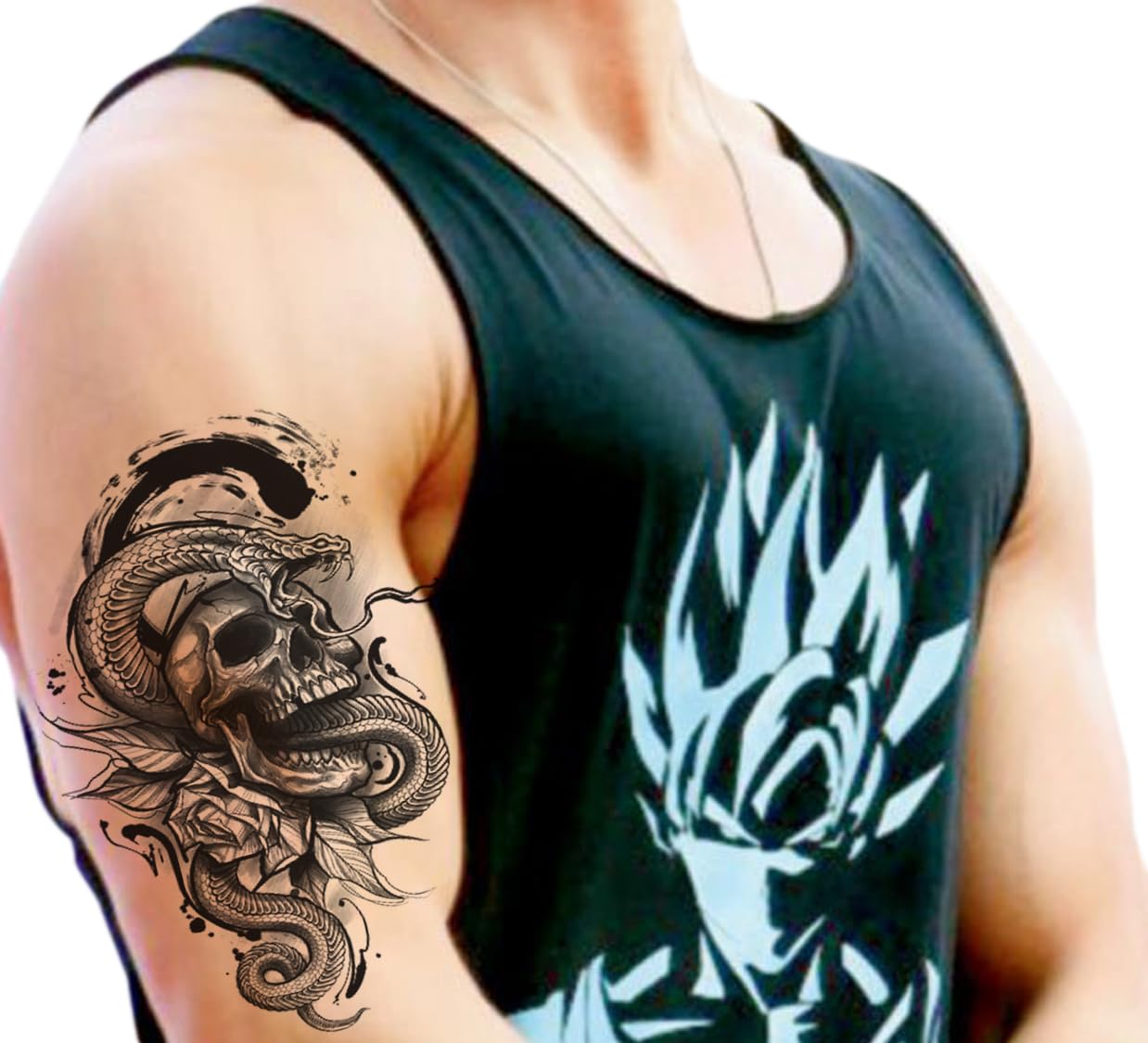 Waterproof Temporary Tattoo Stickers for Men & Women - 3D Realistic Flowers, Butterflies, Stars, Angels, Wolves & Armband Designs (19x12cm) | Perfect for Parties, Halloween, Cosplay & Body Art
