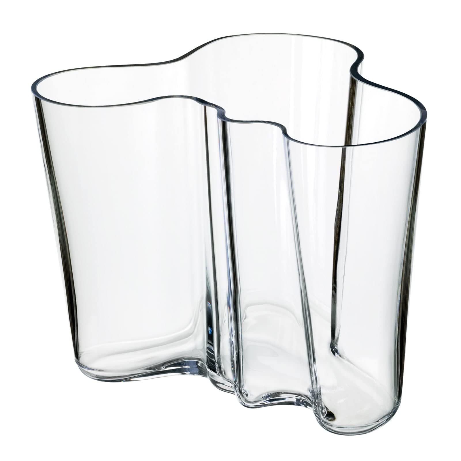 Iittala Alvar Aalto 160mm Clear Glass Vase - Modern Scandinavian Home Decor for Flowers & Centerpieces