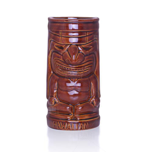 BarConic® 12 oz Tiki Glasses - Tropical Themed Cocktail Cups for Hawaiian Drinks, Perfect for Luau Parties, Beach Bars & Summer Entertaining