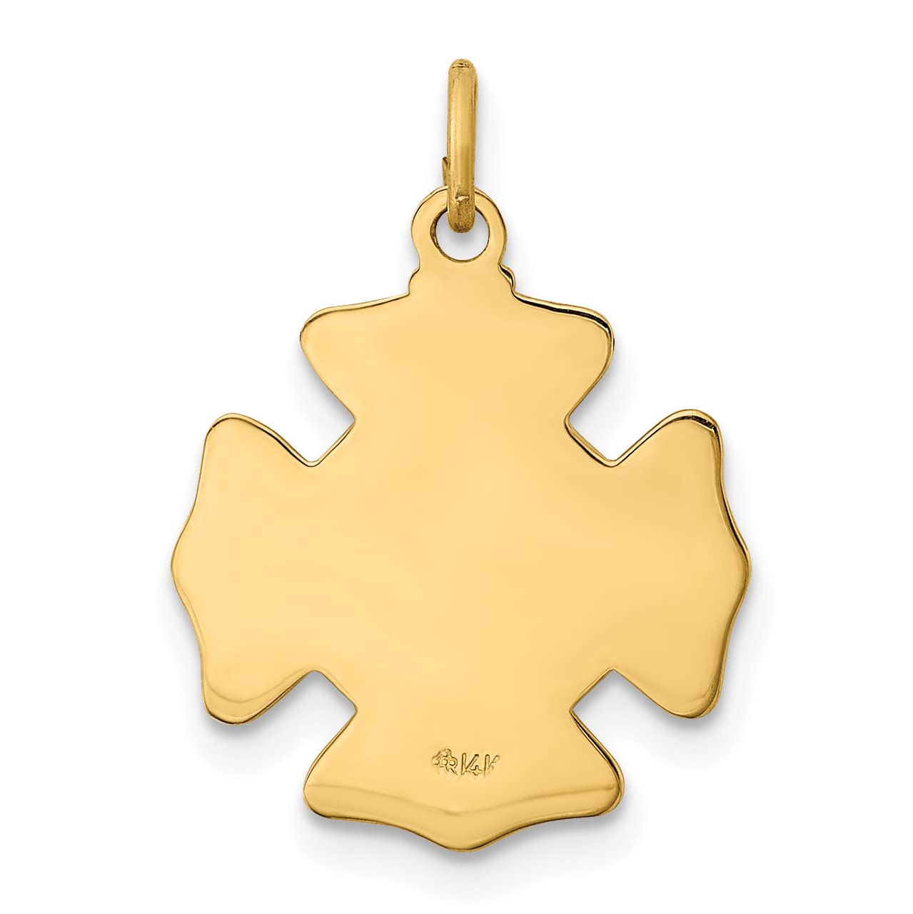 14k Yellow Gold Solid Small St. Florian Fire Dept. Badge Medal Pendant - Lex & Lu | Elegant Jewelry Gift for Firefighters, First Responders & Catholic Devotion