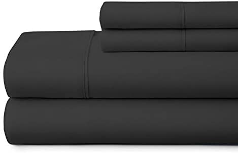 4 Piece Twin Size Bed Sheet Set - 100% Egyptian Cotton 800 Thread Count - 1 Flat Sheet, 1 Fitted Sheet (18
