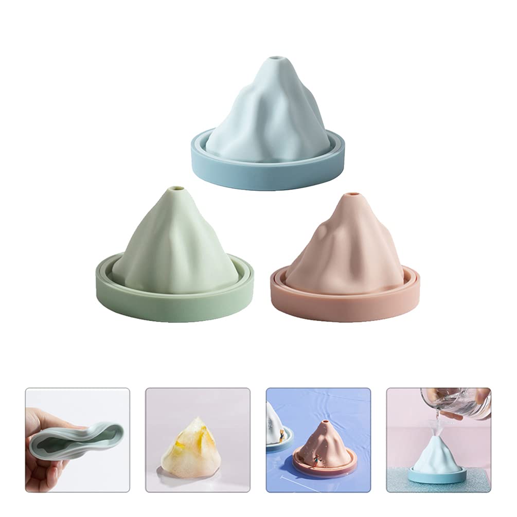 3Pcs Reusable Silicone Snow Cube Molds - Crushed Ice Cube Tray for Whiskey Cocktails, Cold Drinks & Home Bar Accessories - Perfect for Kitchen, Dining & Party Use