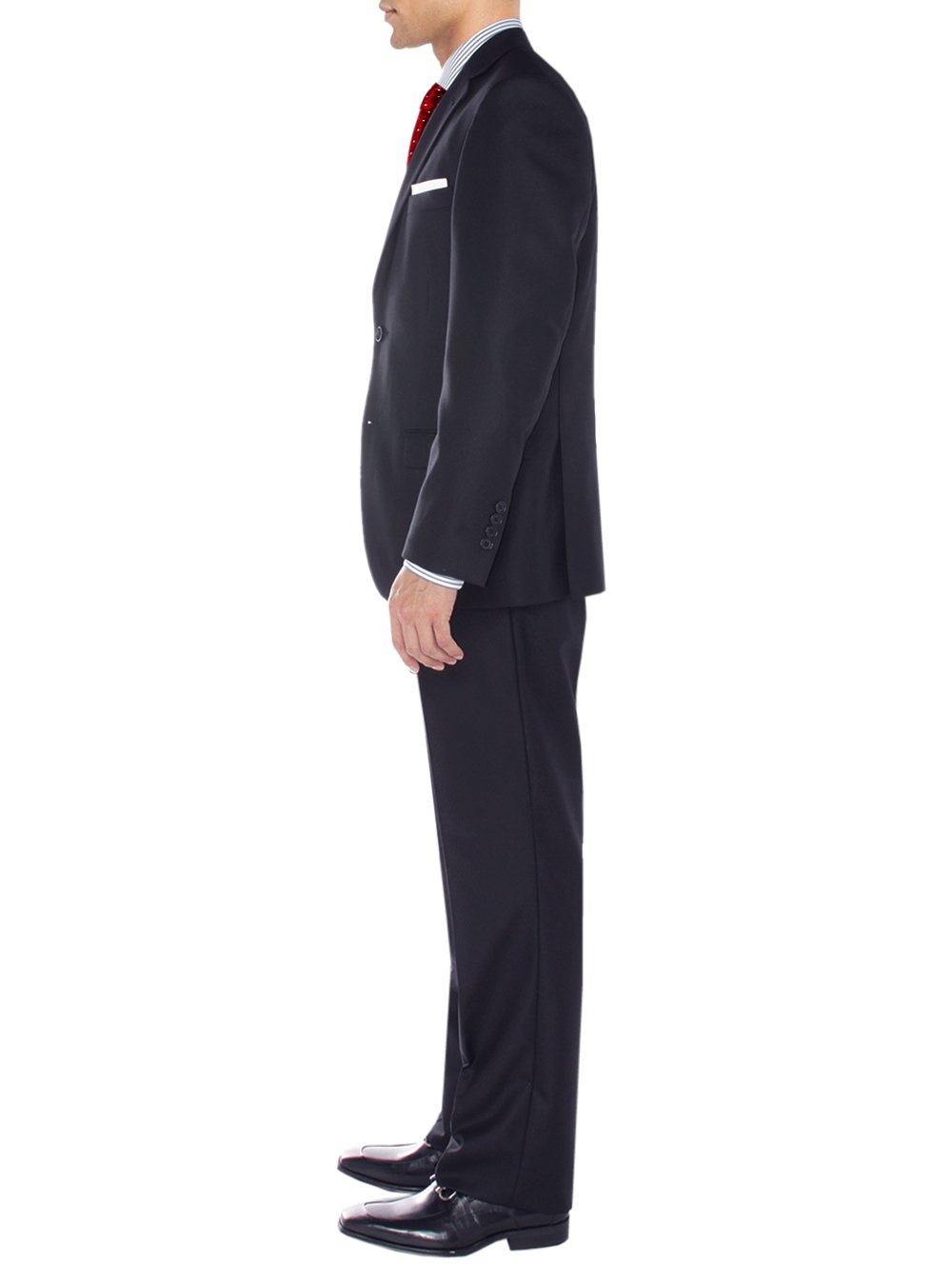Salvatore Exte Men's Two-Button Sharkskin 2-Piece Suit Set - Modern Fit Jacket & Pants for Business, Weddings & Formal Events | Premium Slim Fit Suit for Professional & Special Occasions