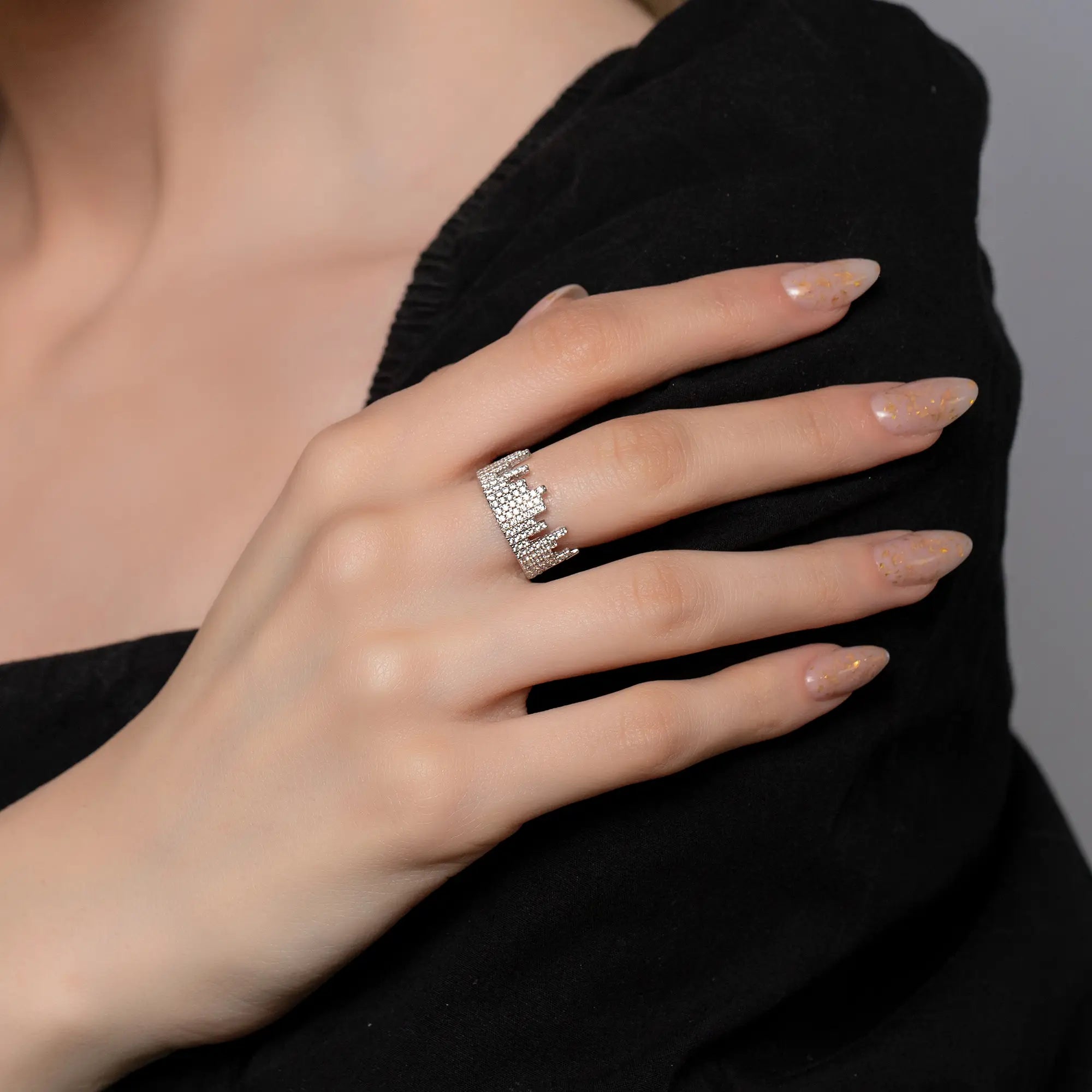 New York Ring for Women - Elegant Sterling Silver Band with Cubic Zirconia - Perfect for Engagements, Anniversaries & Everyday Wear