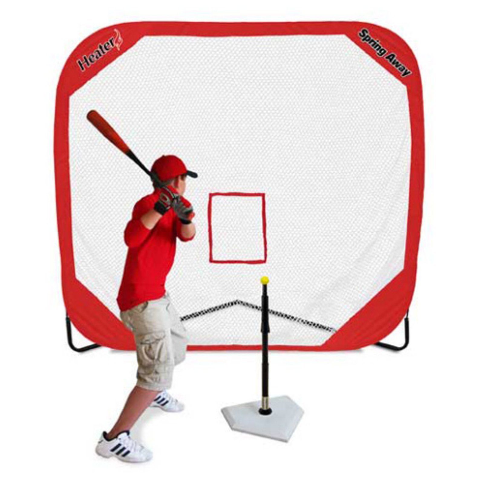 Heater Sports Spring Away Pro 7x7 Pop-up Baseball & Softball Practice Net - Portable Pitching & Hitting Training Backstop for Backyard, Field, and Indoor Use