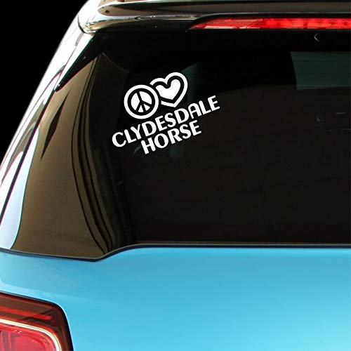 Peace Love Clydesdale Horse Vinyl Decal Sticker for Car, Laptop, Wall - Perfect for Car Windows, Laptop Covers, Home & Office Decor