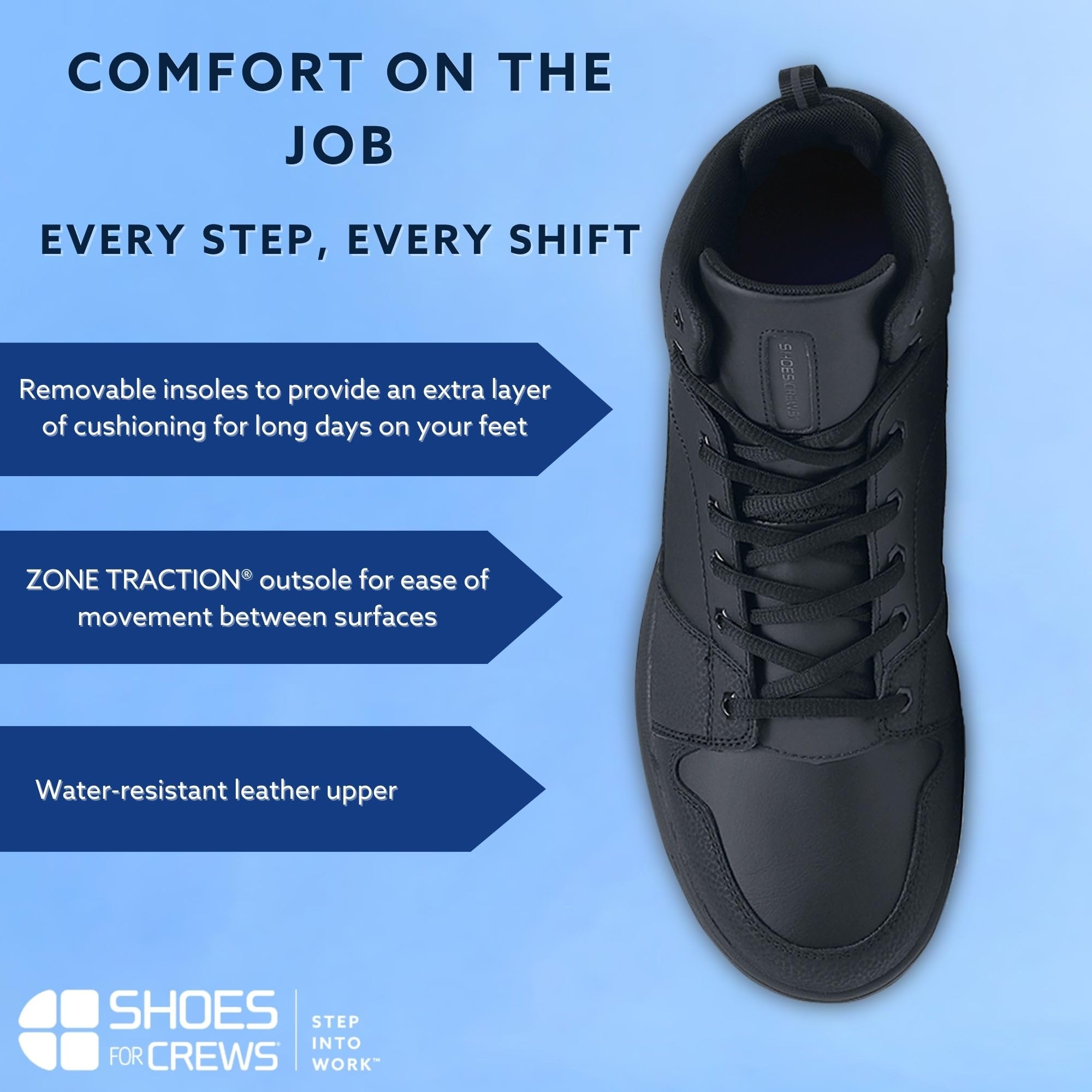 Slip-Resistant Work Shoes for Men - Shoes for Crews Tigon Non-Slip Food Service Sneakers | Durable & Comfortable for Restaurant, Kitchen & Hospitality Workers