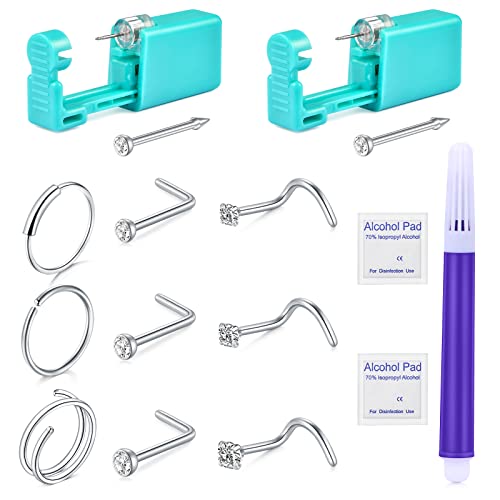 style2-2pcs nose guns& 18G nose rings