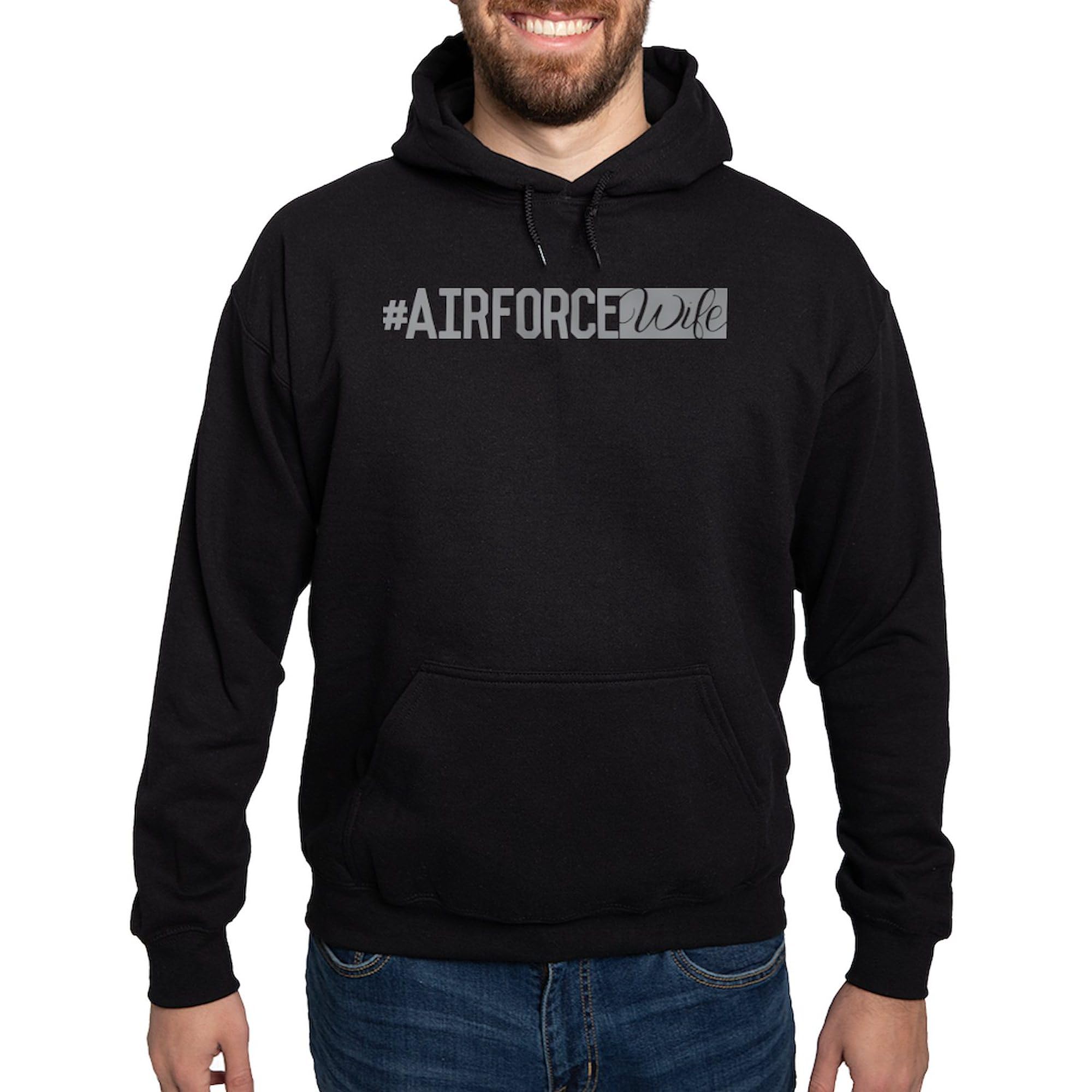 #Airforcewife Hoodie for Men - Dark Regular Fit Pullover Sweatshirt | Comfortable & Stylish Military Spouse Apparel | Perfect for Casual Wear, Gifts & Supporting Military Families