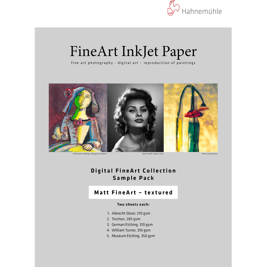 Hahnemuhle Matte Textured FineArt Inkjet Paper Sample Pack - 13x19 Inches, 10 Sheets for Premium Photo Printing & Art Reproduction - Perfect for Artists, Photographers & Creative Projects