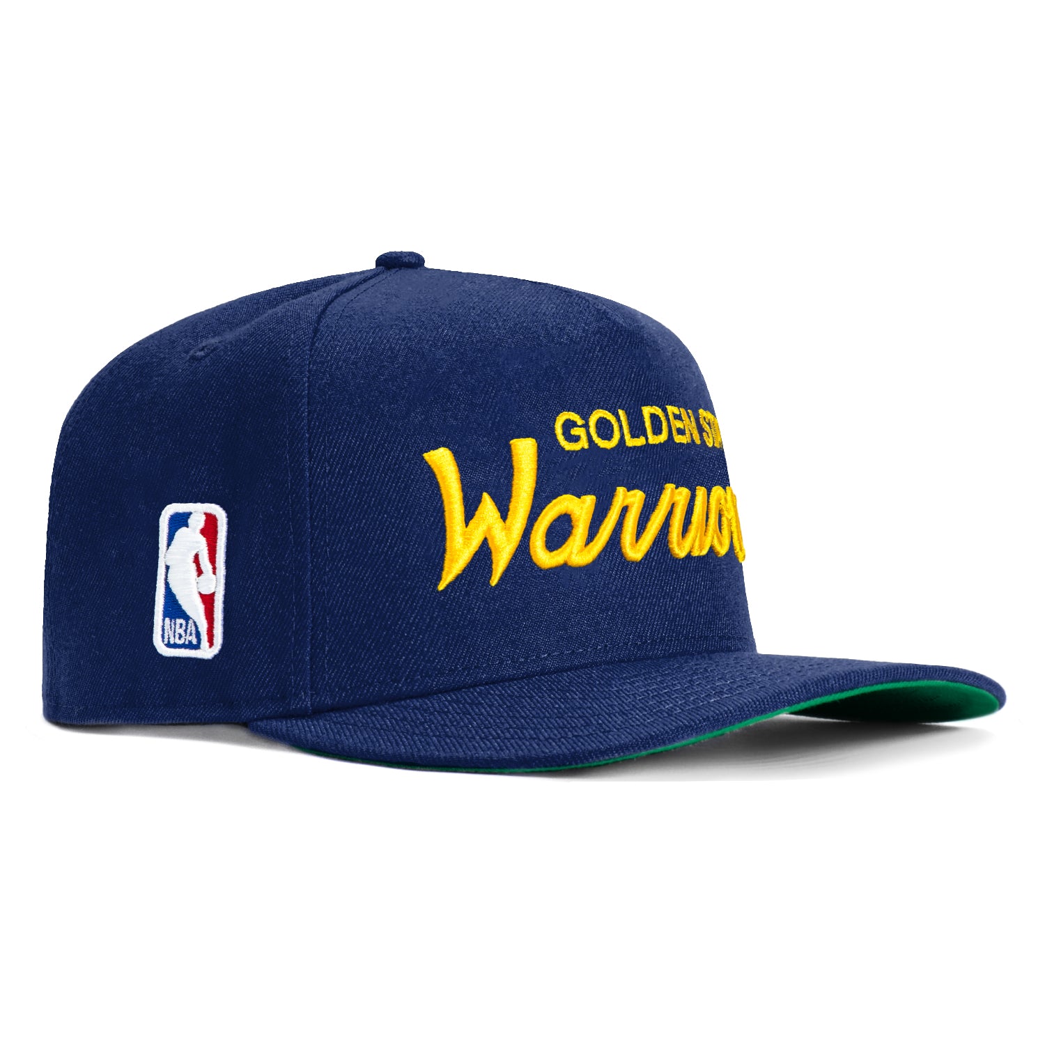 New Era 9Seventy Golden State Warriors Script Stretch Snapback Hat - Royal & Gold - Official NBA Basketball Cap for Men & Women - Perfect for Games, Streetwear & Fan Collections