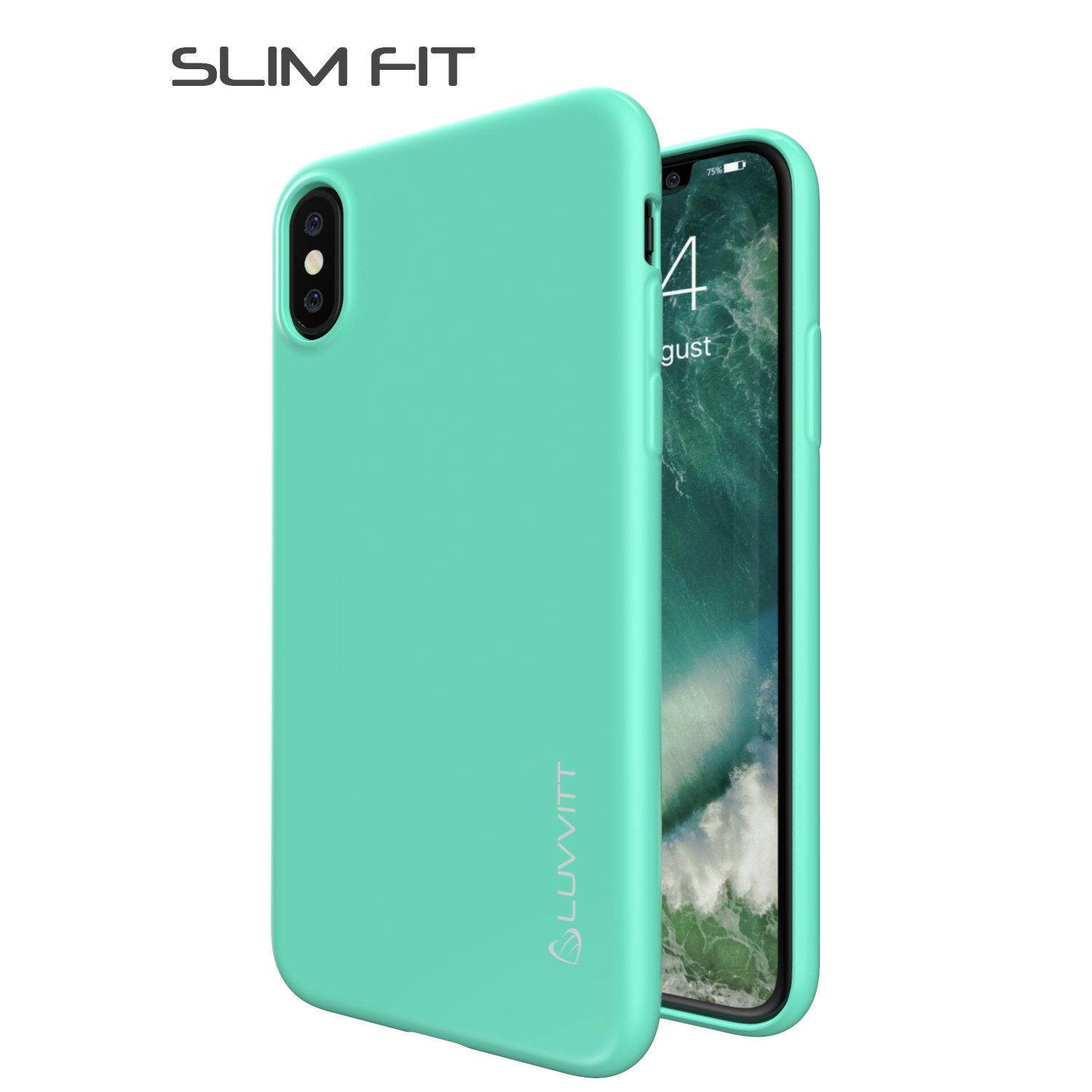 Luvvitt Clarity iPhone Xs/X Case (2017-2018) - 4 Pack Slim Flexible TPU Rubber Protective Cover with Light, Red/Teal/Black/Clear Colors | Perfect for Everyday Use, Travel & Work Protection