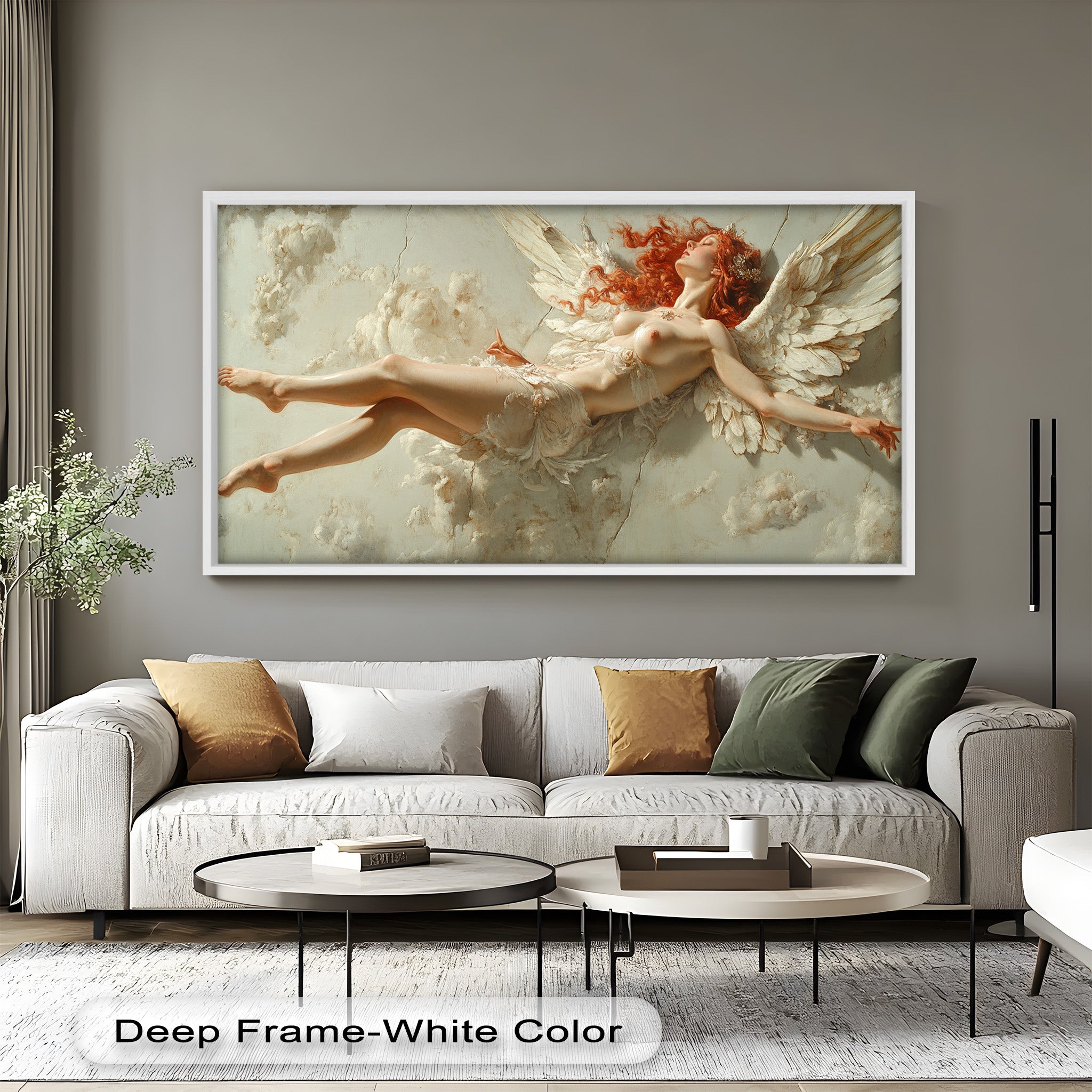 Ascension of the Flame - Mythological Angel Oil Painting Wall Art for Home Decor, Living Room, Bedroom & Office
