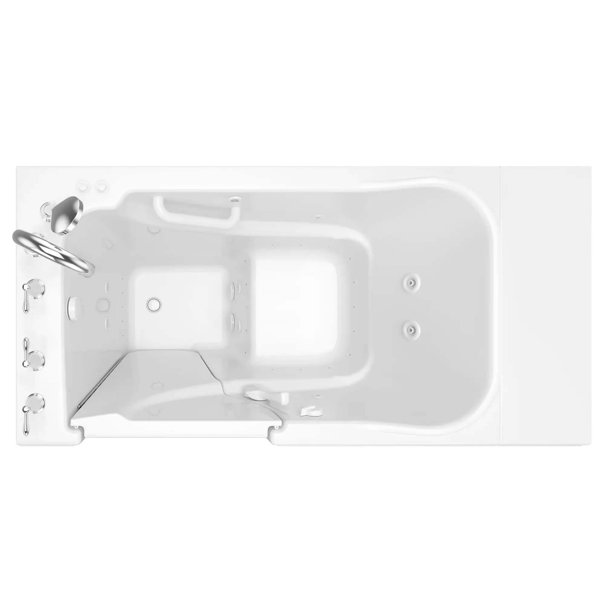 30x52 Inch Gelcoat Walk-In Bathtub with Air Spa & Whirlpool Massage System - Left Hand Drain - Ideal for Elderly & Mobility Needs - Perfect for Home Bathroom Renovation