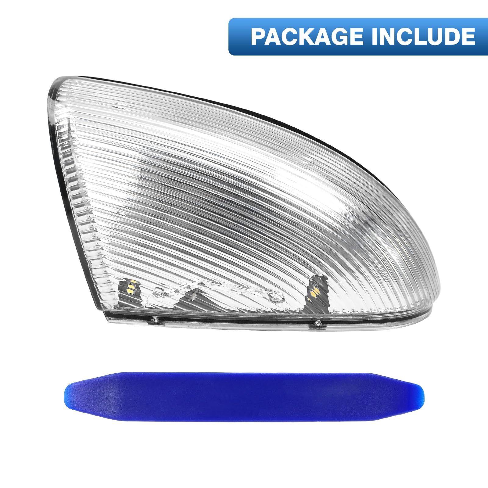 LED Puddle Light Mirror Turn Signal Light - Left Driver Side for 2009-2018 Dodge Ram 1500/2500 (Amber+White) | 68064949AA Replacement | Enhanced Night Visibility & Safety Lighting for Parking & Entry Areas