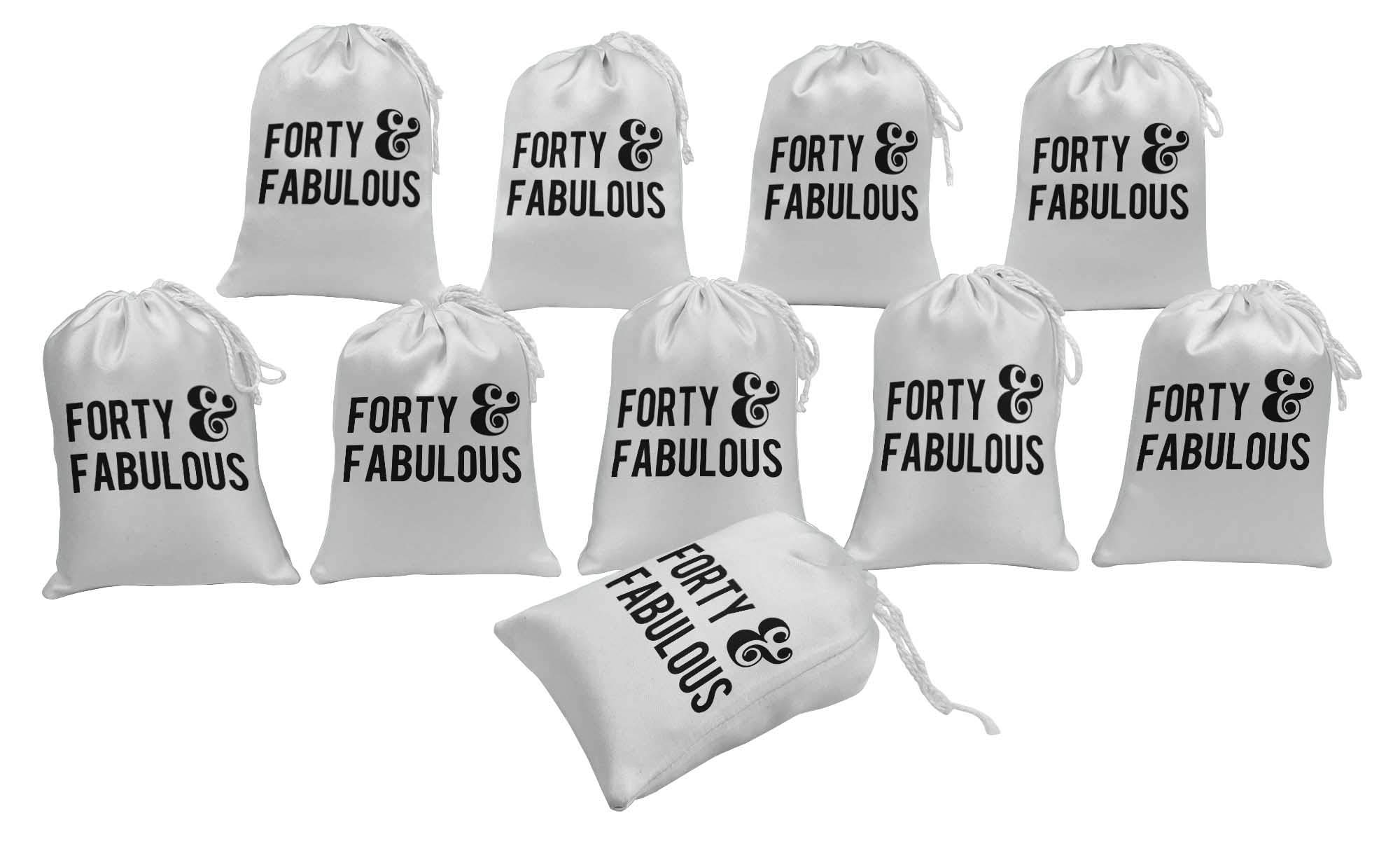 Custom White Drawstring Favor Bags - 15-Piece Birthday Party Supplies Set for Souvenirs, Gifts & Celebrations | Perfect for Baby Showers, Weddings & Special Events