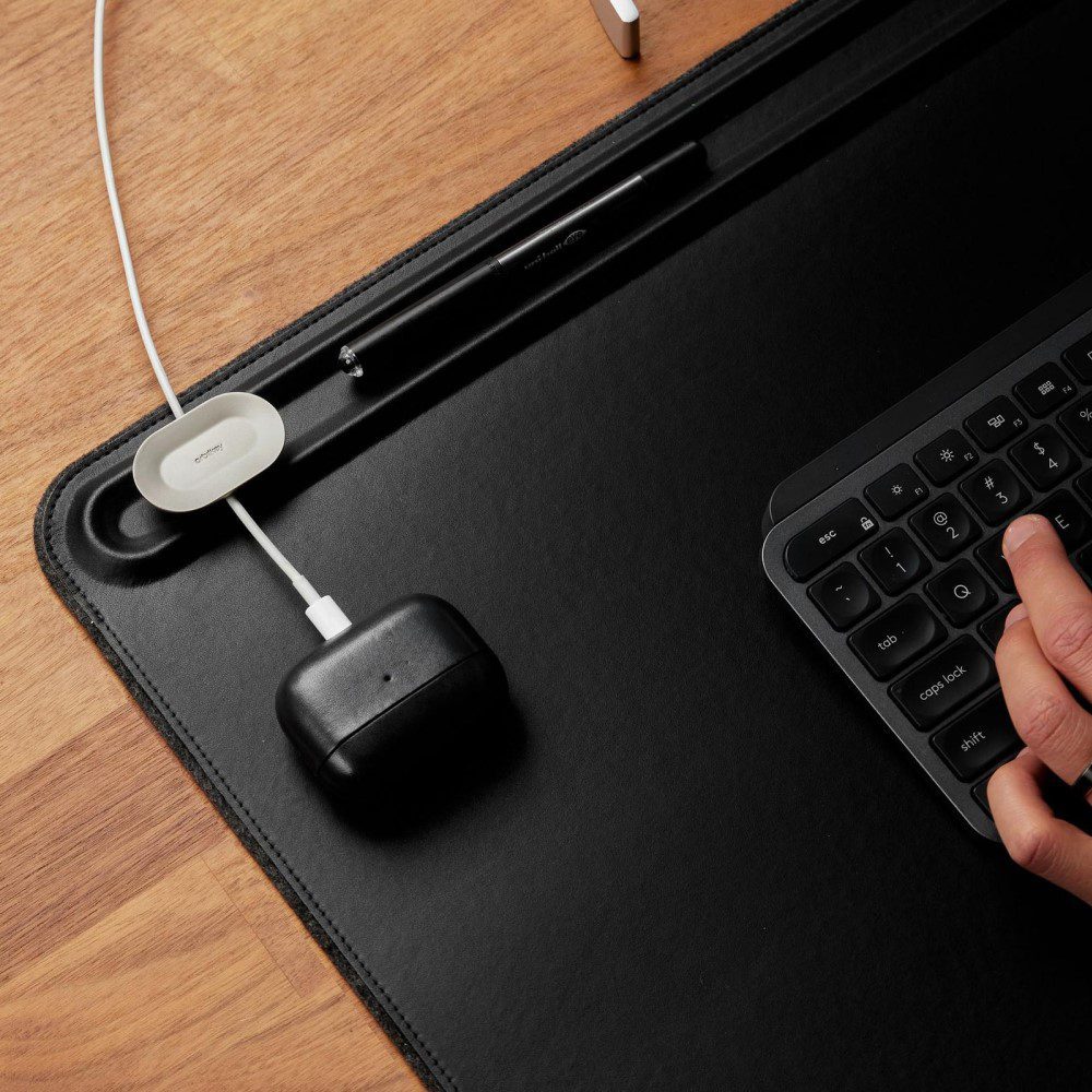 ORBITKEY Slim Desk Mat - Black | Premium Non-Slip Office Desk Pad | Perfect for Home Office, Gaming & Workspace Organization