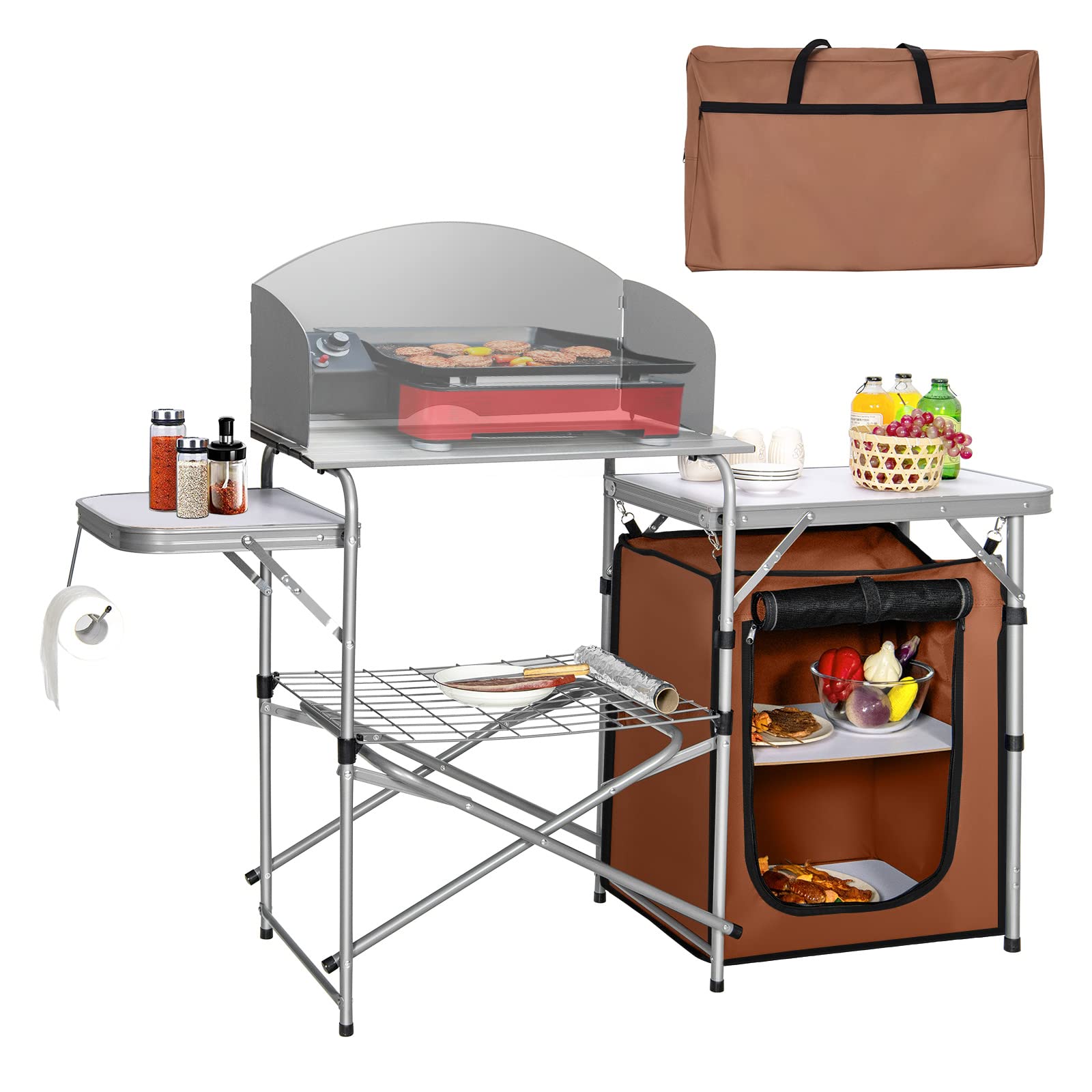 GYMAX Aluminum Portable Camping Kitchen - 26