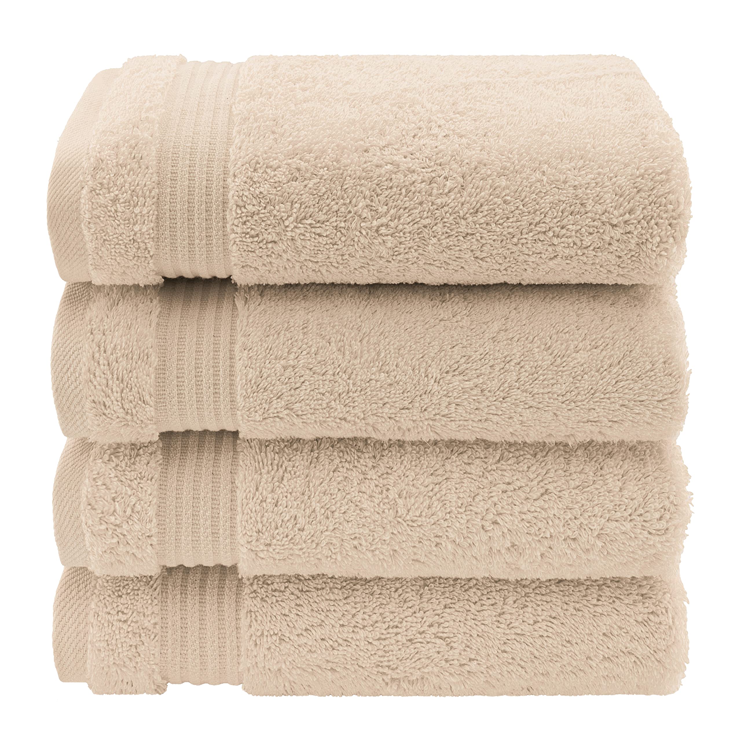 Premium 100% Cotton Turkish Hand Towels Set of 4 - Ultra Soft & Absorbent Bathroom Hand & Face Towels in Beige - Perfect for Guest Bathrooms, Spa Days & Everyday Luxury