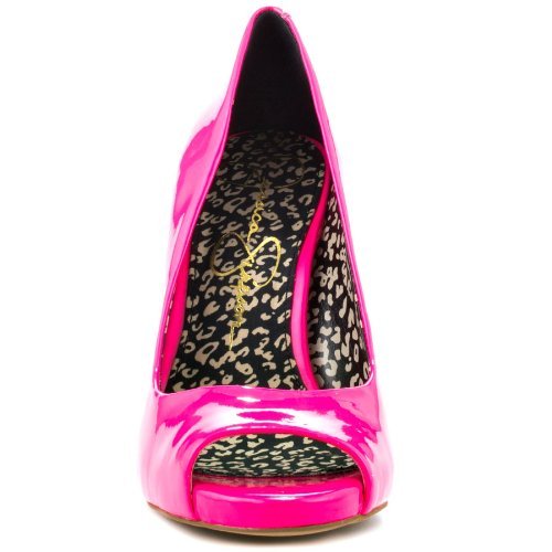 Jessica Simpson Saras Women's High Heel Sandals - Fluorescent Pink Patent Leather for Parties, Weddings & Evening Events