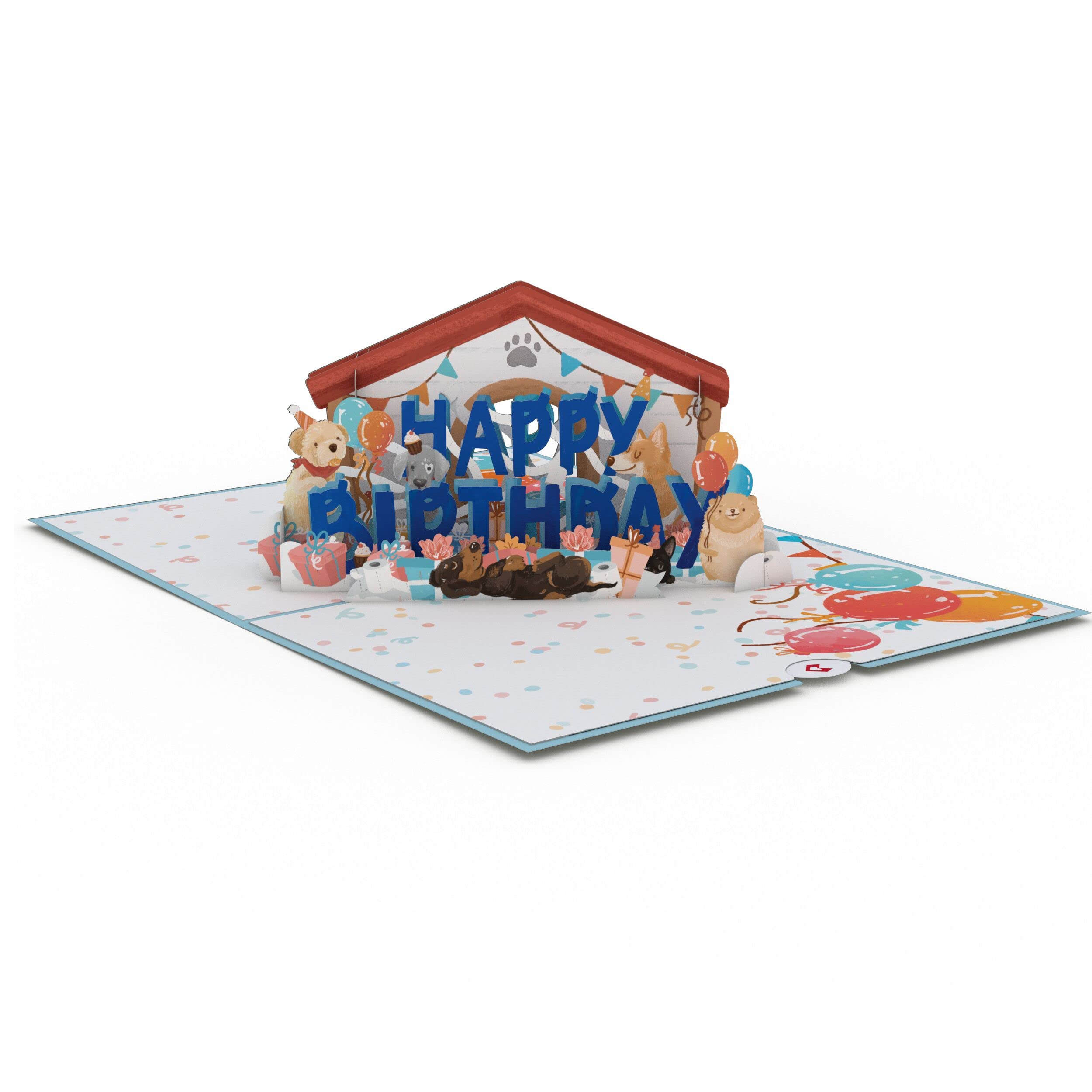 Lovepop 3D Pop-Up Birthday Card for Women & Men - Pawty Time Animal Greeting Card with Envelope - 5x7 Inch Blank Notecard - Perfect for Birthdays, Anniversaries & Special Occasions