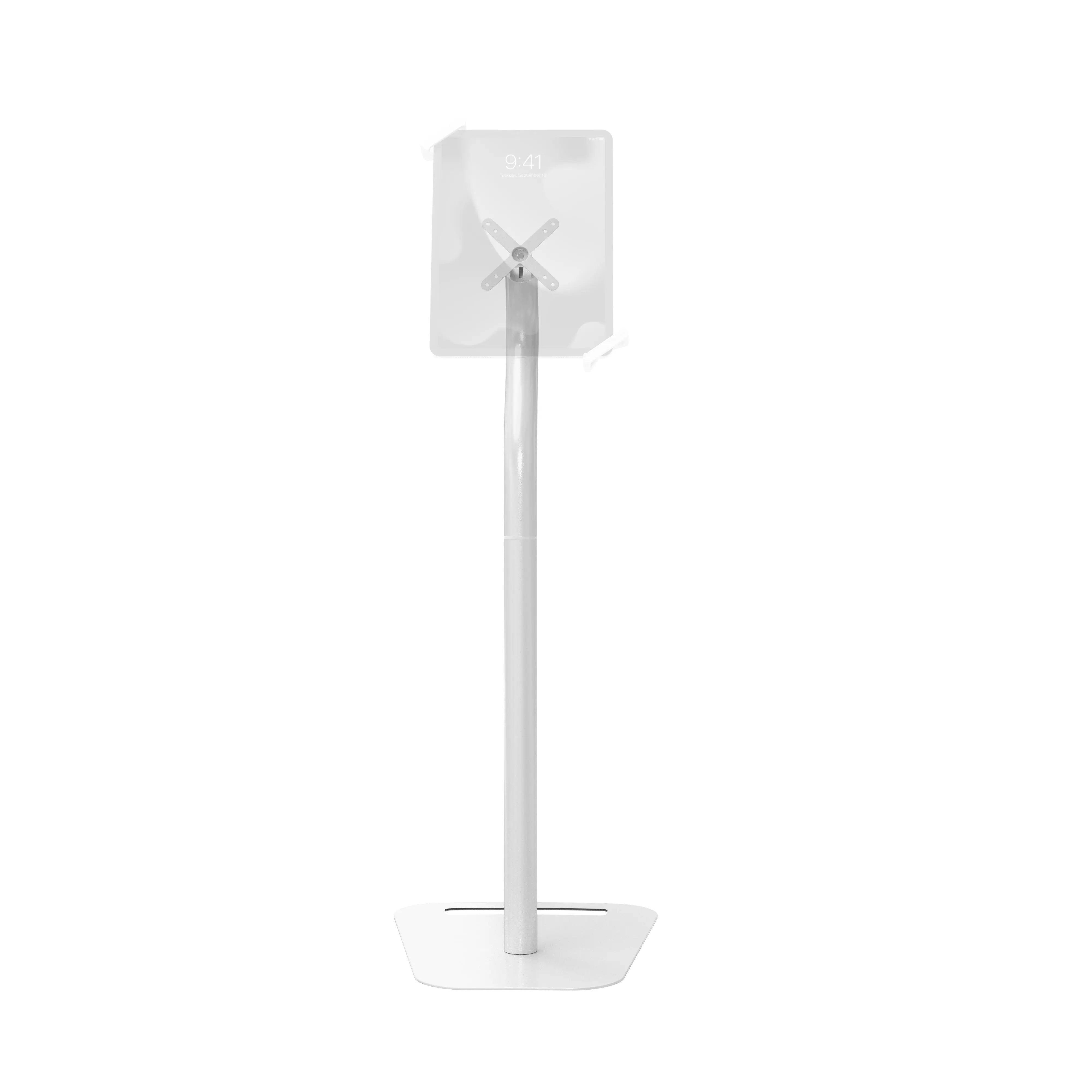 Premium Security Swan Neck Floor Stand with VESA Plate - Adjustable TV Monitor Mount for Living Room, Bedroom & Office - Heavy Duty Steel Base for 32-65 inch Screens