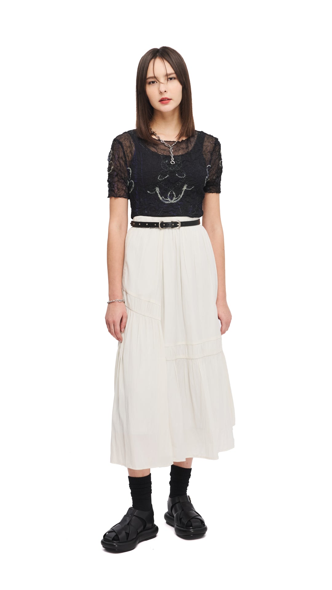 Elegant Flounce Maxi Skirt for Women - Boho Summer Beach Dress with Side Slit | Perfect for Vacations, Weddings & Date Nights