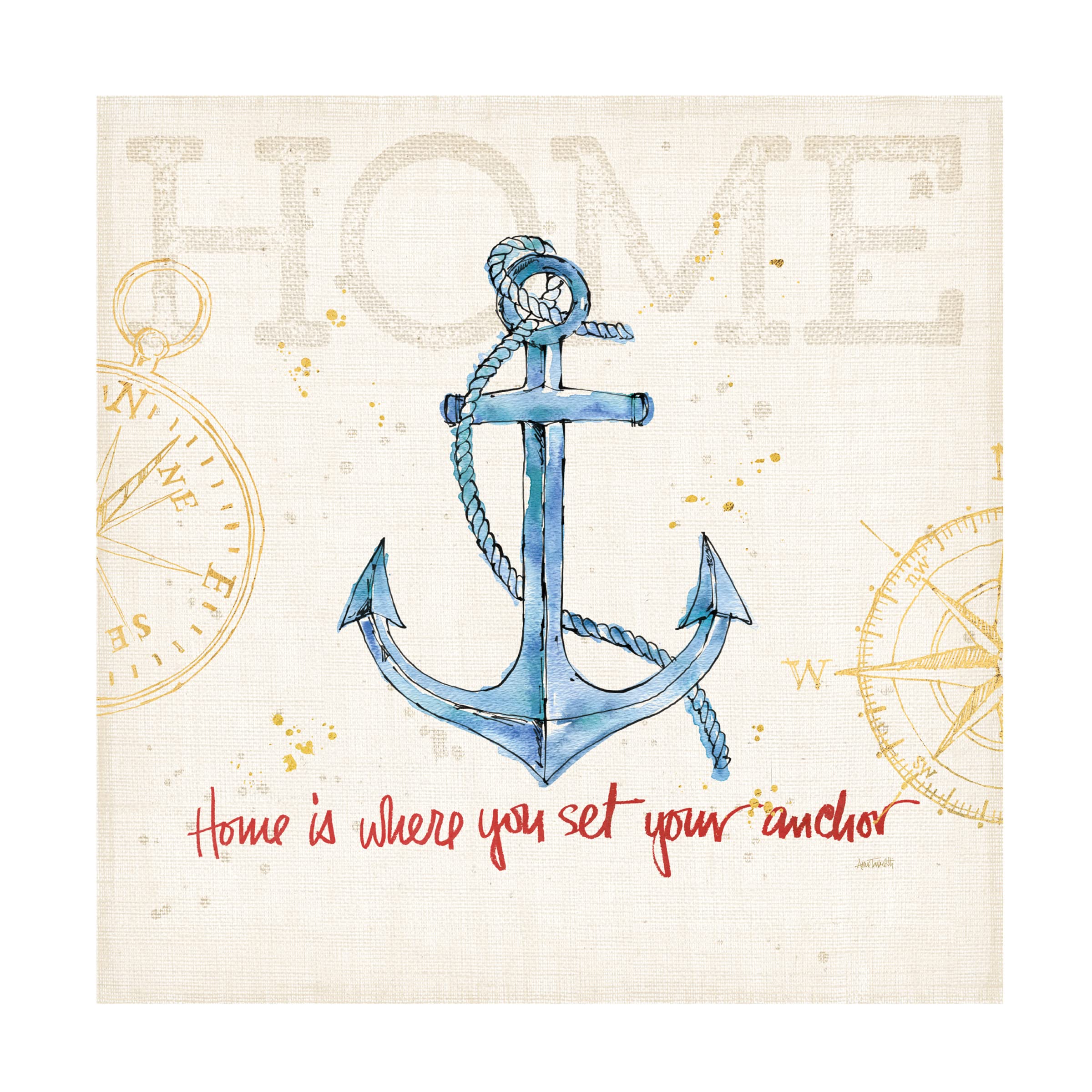 Anne Tavoletti 'Coastal Life V Special' Framed Canvas Wall Art - Coastal Decor for Living Room, Bedroom & Beach House