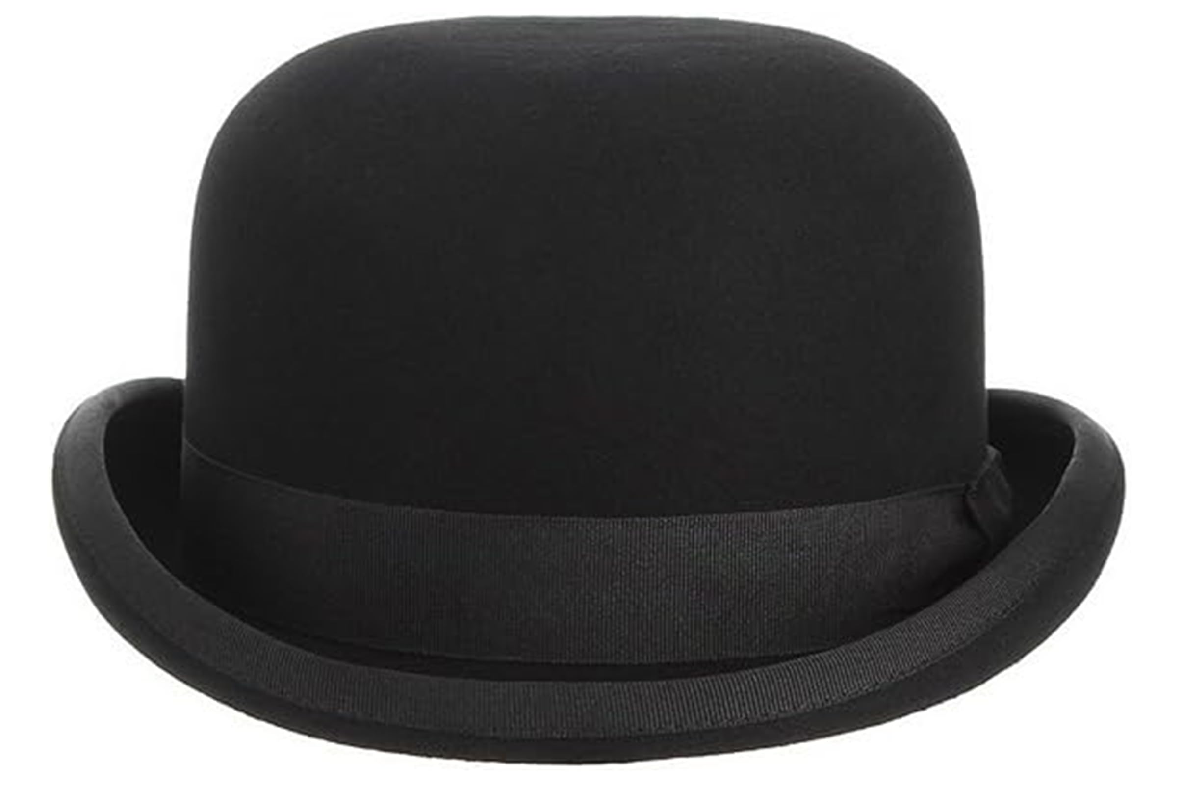 GEMVIE Black Derby Hat 100% Wool - Premium Theater Quality Bowler Hat for Men & Women - Vintage Style Costume Accessory for Cosplay, Steampunk, Halloween & Formal Events