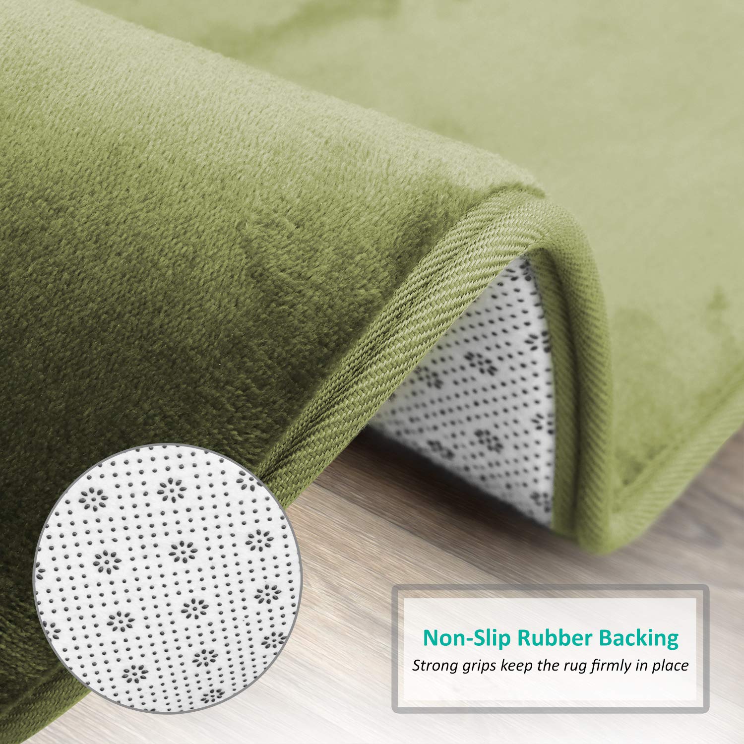 Clara Clark Memory Foam Bath Mat - Ultra Soft Non-Slip Bathroom Rug, Super Absorbent & Fast Drying, Machine Washable Round Toilet Mat in Sage Green (19” x 24”) - Perfect for Bathroom Safety and Comfort
