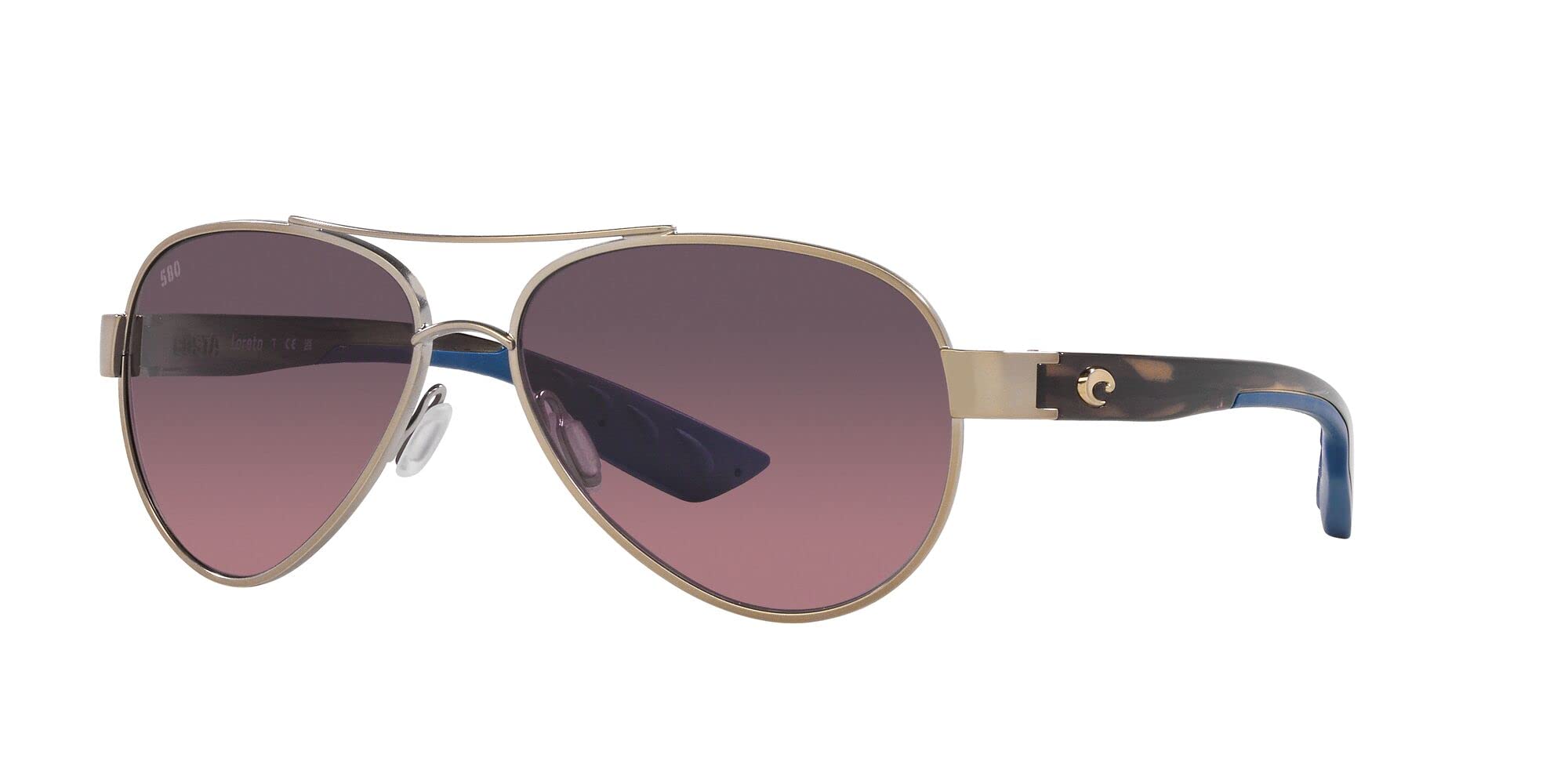 Costa Del Mar Women's Loreto Aviator Sunglasses – Polarized UV Protection, Lightweight Frame for Outdoor Activities, Beach, Driving & Travel