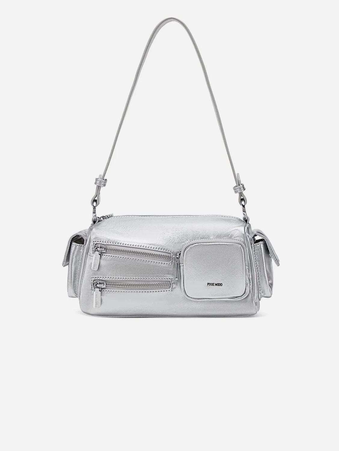 Vegan Leather Shoulder Bag for Women | Stylish Silver Crossbody Purse | Perfect for Work, Travel & Everyday Use