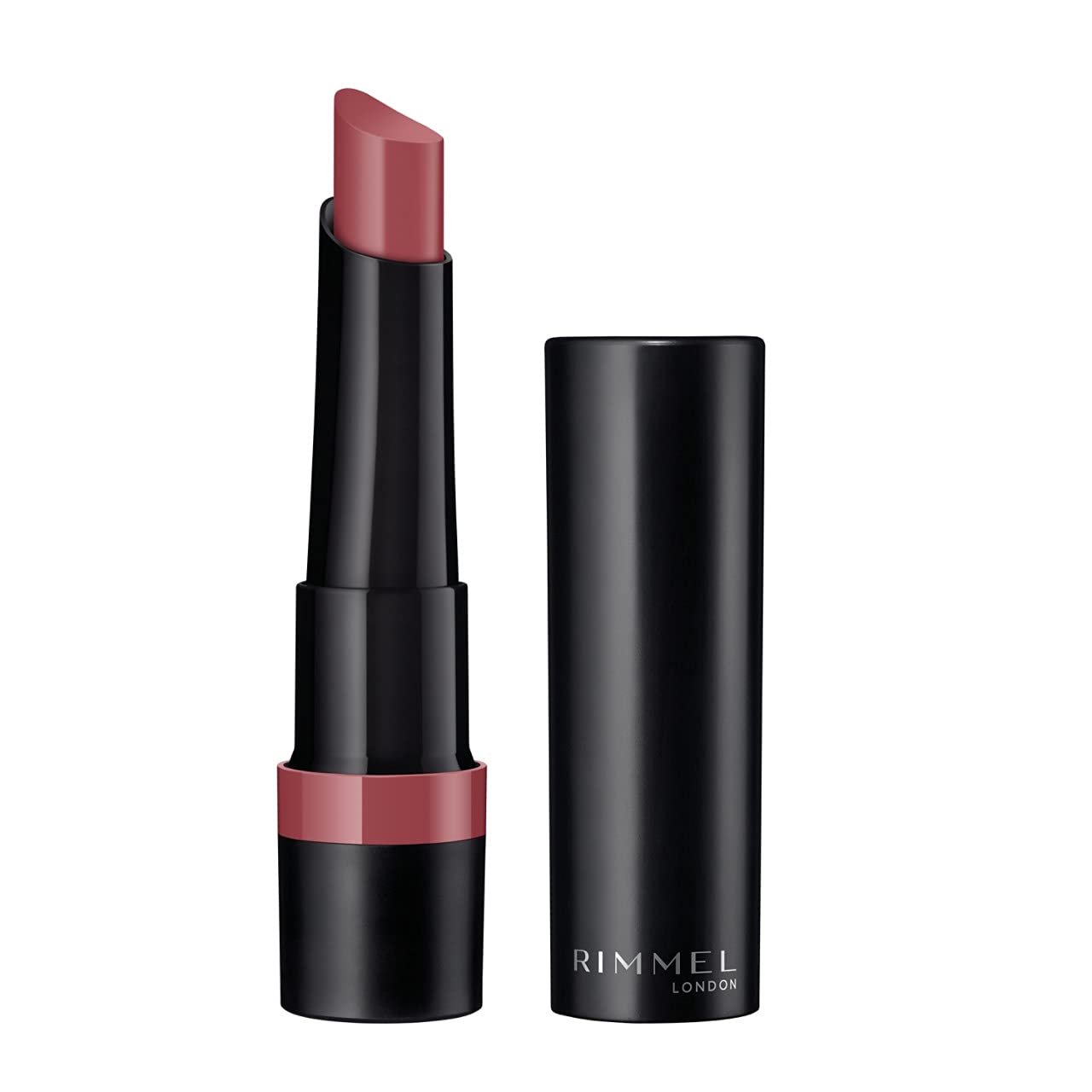 Rimmel Lasting Finish Matte Lipstick - Long-Lasting Intense Lip Color with Ruby & Diamond Complex - 220 Mauve Bliss, 0.14oz - Perfect for Everyday Wear, Date Night & Special Occasions