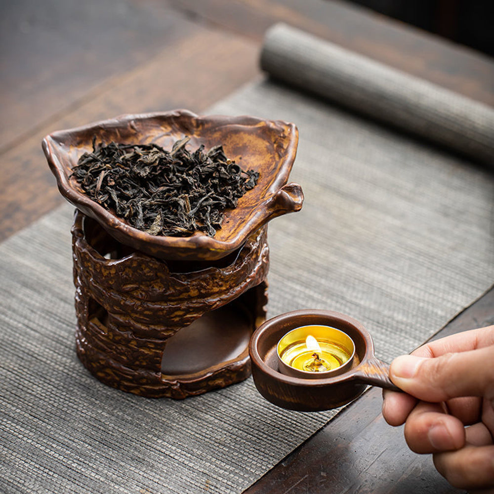 Natural Wood Stump Tea Leaf Wax Warmer - Aromatherapy Candle Melter for Home Decor, Relaxation & Gifts