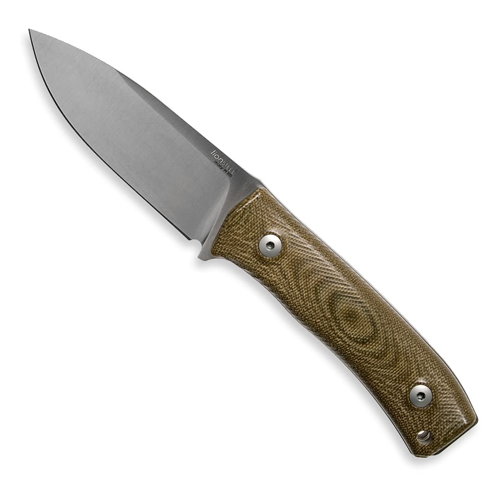 LionSTEEL M4 Fixed Blade Hunting Knife with FatCarbon Glow in Dark Carbon Fiber Handle - M390 Steel Blade, Full Tang Construction & Triple Stitched Leather Sheath | Perfect for Outdoor Camping, Survival, Bushcraft & Tactical Use | KAVISO Exclusive