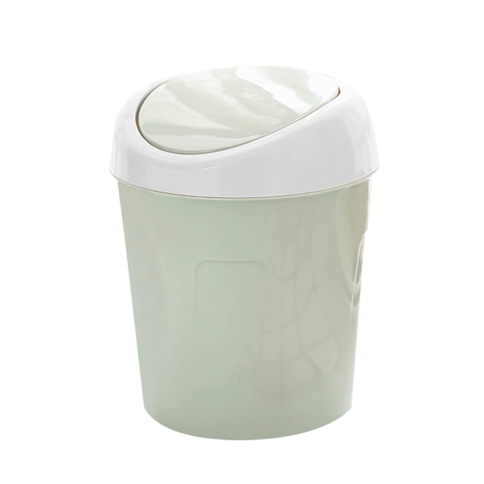 NFEGSIYA 1.2 Gallon Small Waste Bin with Flip Lid - Mini Trash Can for Home, Office, Bedroom, Living Room - Compact Plastic Garbage Bin for Desk, Bathroom, Kitchen (Green) - Perfect for Small Spaces & Waste Disposal