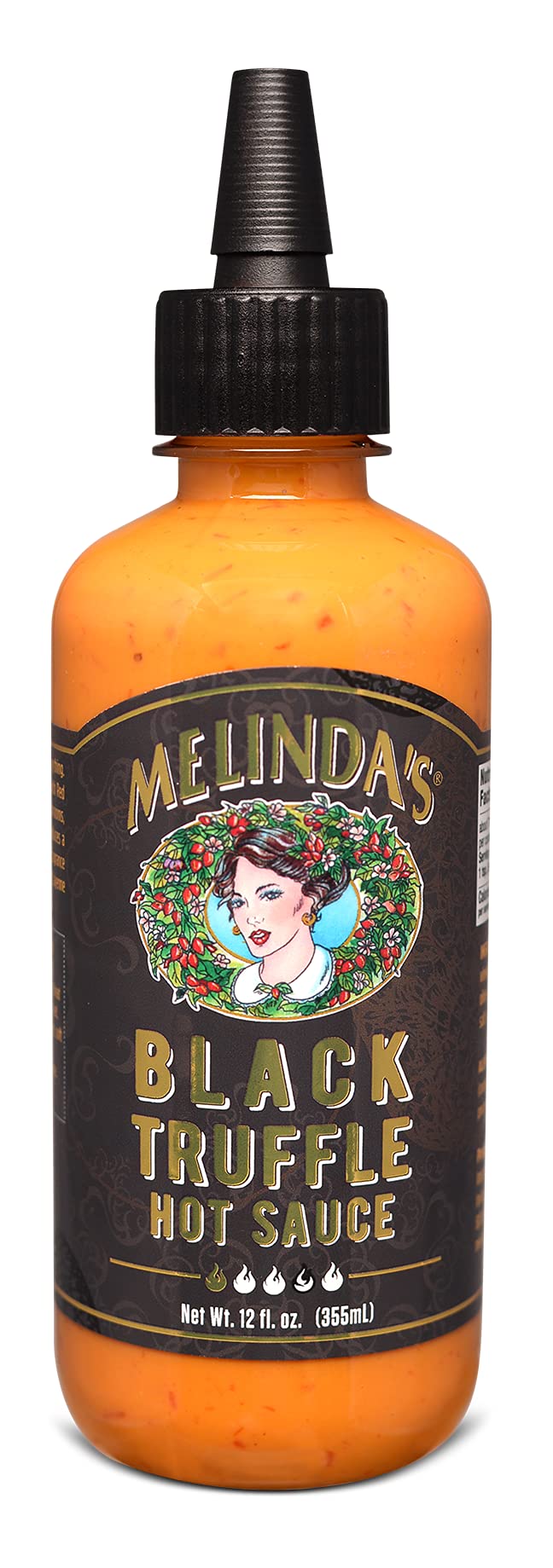 Melinda's Black Truffle Hot Sauce - 12oz (6-Pack) | Gourmet Spicy Truffle Sauce for Pizza, Pasta & Burgers | Premium Hot Sauce Gift Set for Food Lovers