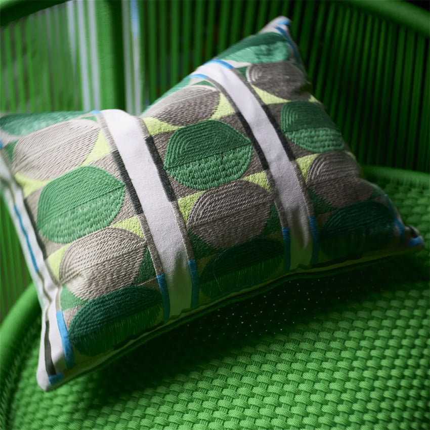 Christian Lacroix Kushime Emerald Green Velvet Cushion Cover - Luxury Home Decor for Sofa, Bed & Living Room - Elegant Throw Pillow for Modern Interior Design