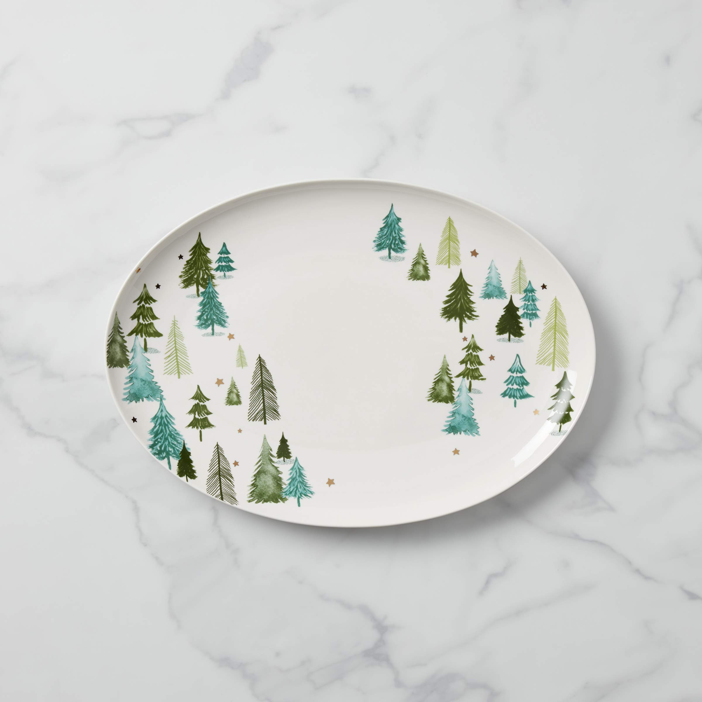 Lenox 893566 Balsam Lane 2-Piece Serving Set - Elegant Porcelain Appetizer Plates for Holiday Entertaining & Dinner Parties