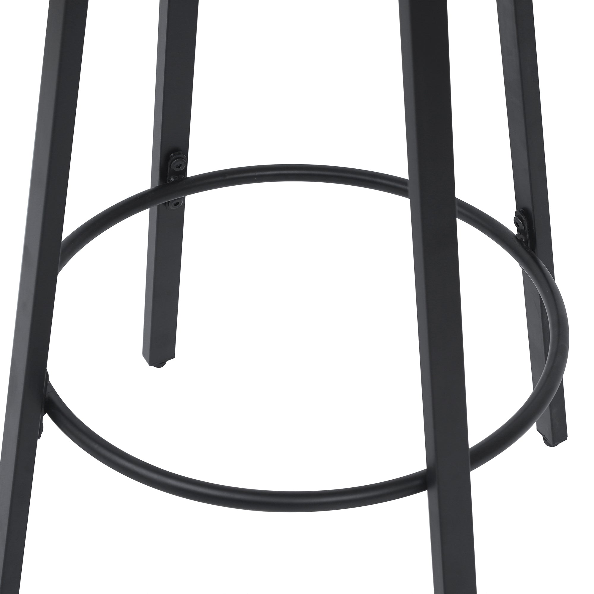 Handwoven PVC Counter Height Bar Stools Set of 2 - Backless Kitchen & Dining Chairs with Round Footrest - Indoor & Outdoor Pub Stools in Black & Creamy White - Perfect for Kitchen Islands, Breakfast Bars, and Outdoor Patios