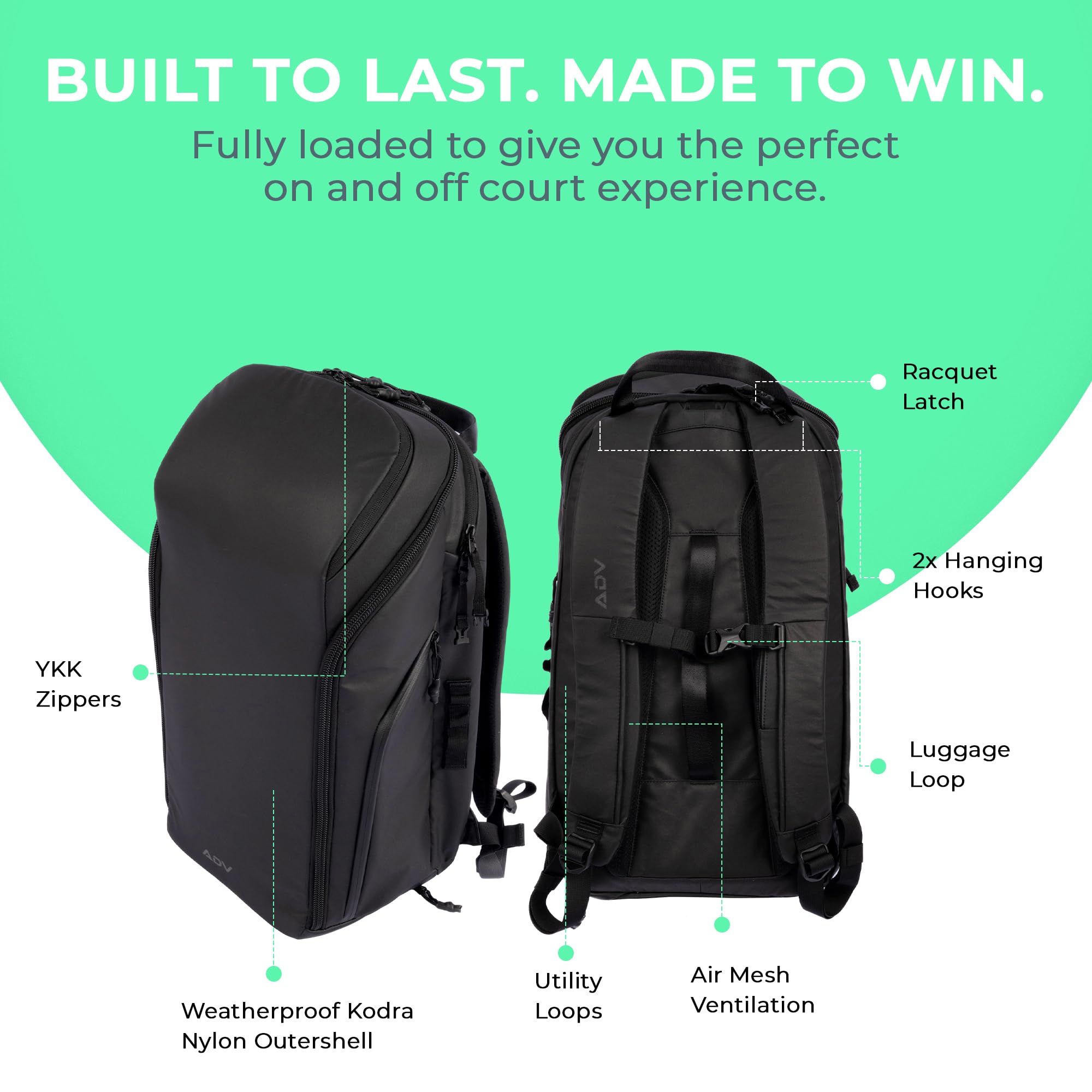 Premium Tennis & Pickleball Backpack V2 - Multi-Functional Sports Bag with Cooler Pocket, Ventilated Shoe Compartment & Smart Organization | Ideal for Tennis, Pickleball, Gym & Travel | Men & Women