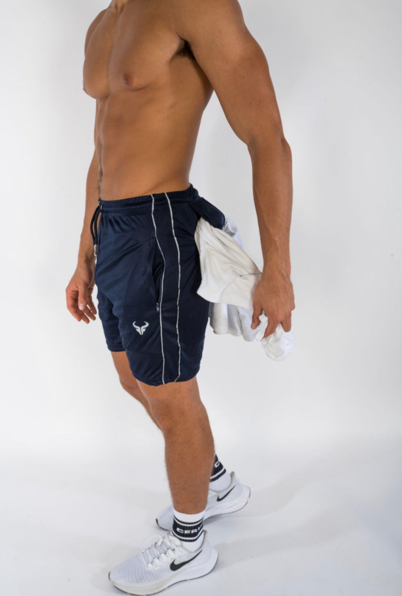 Cerus Navy Element Men's Gym Shorts - Breathable Quick-Dry Workout Shorts for Running, Training & Basketball | Comfortable Athletic Shorts for Men's Fitness & Active Lifestyle