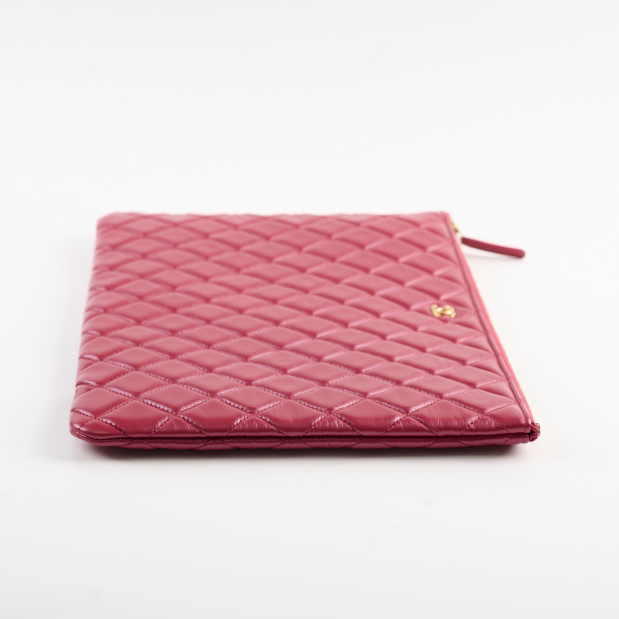 Chanel Red Lambskin O Case Clutch Bag - Luxury Designer Crossbody Wallet for Women | Perfect for Evening Parties, Date Nights & Special Occasions