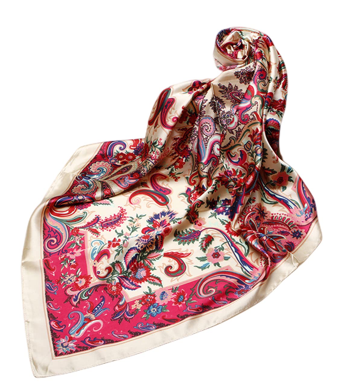 FAIRYGATE Women's Satin Square Head Scarves - Lightweight Hair & Neck Bandanas for Ladies - Elegant Fashion Accessory for Daily Wear, Church, Beach & Special Occasions